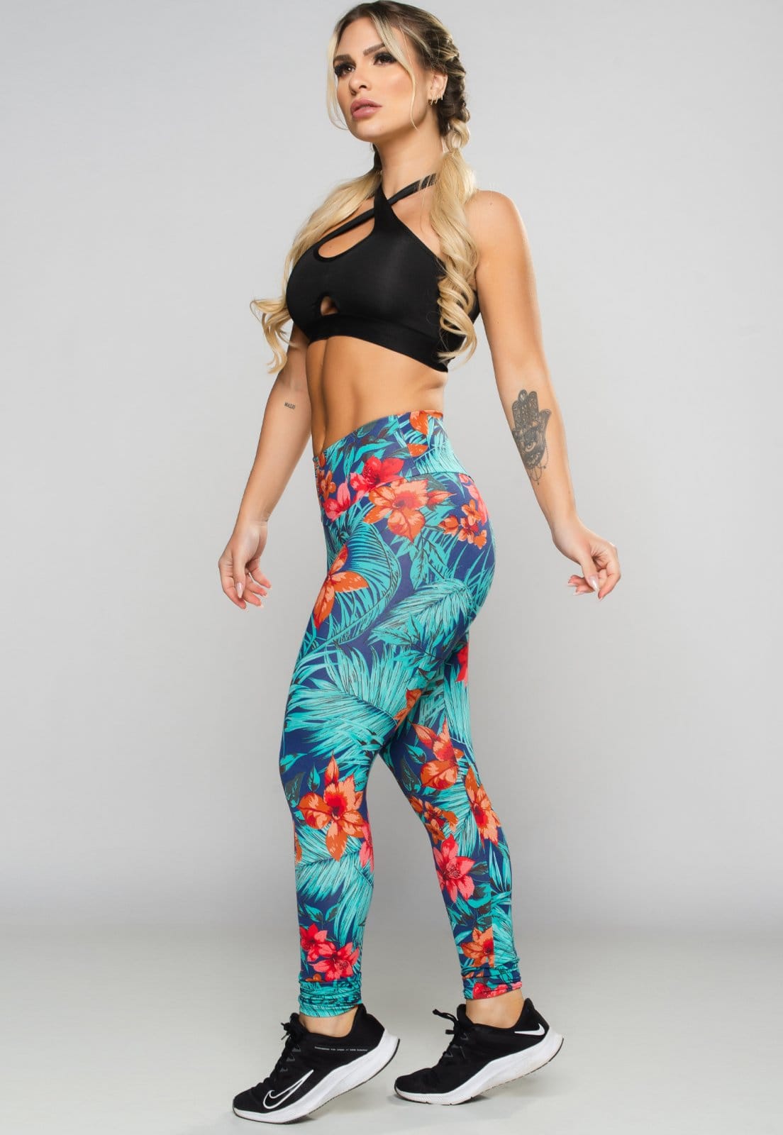 Calça Legging MVB Modas Empina Bumbum Suplex Estampada Amazônia