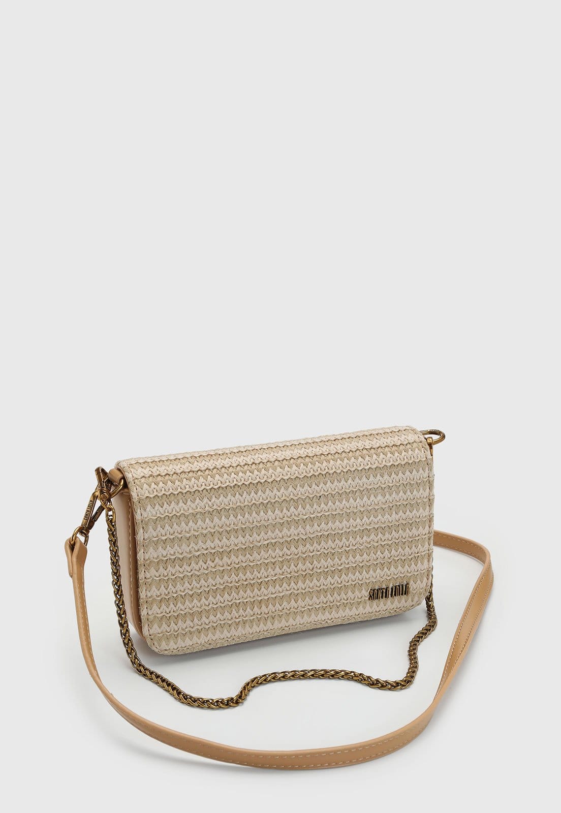 Vista 2 Bolsa Feminina Santa Lolla Tramado Santa Lolla bege