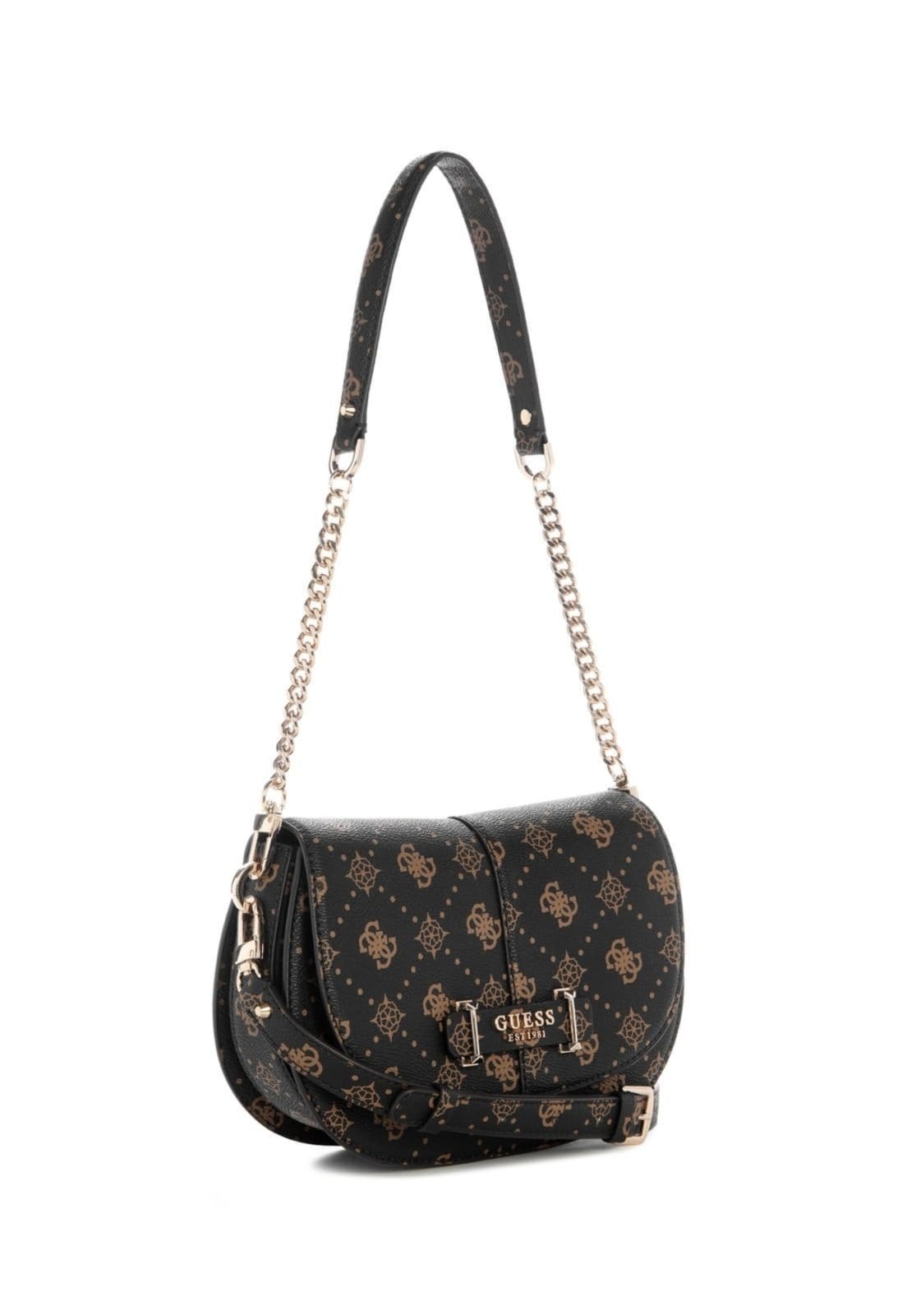 Vista 2 Bolsa Guess Carrie Logo Flap Shoulder Bag Bege Guess amarelo