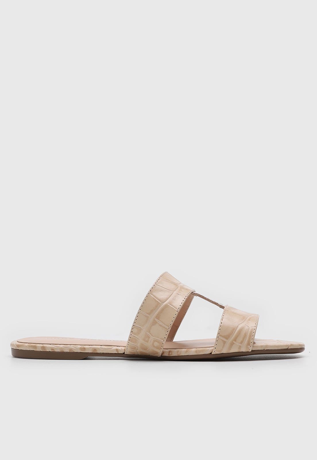 Vista 2 Rasteira Feminina Jorge Bischoff Tiras Croco Jorge Bischoff bege