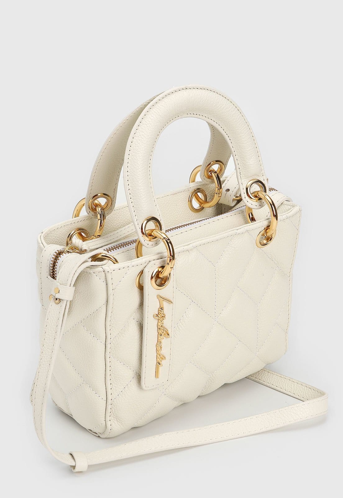 Vista 2 Bolsa Luiza Barcelos Matelassê Off-White Luiza Barcelos off-white white