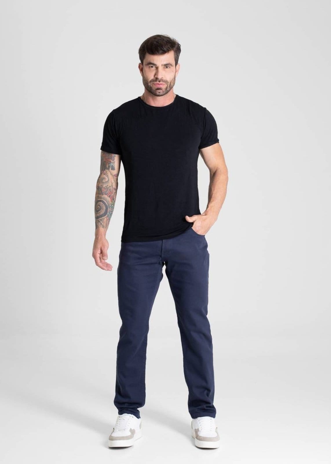 Vista 2 Calça Sarja Sawary Skinny - 280892 Sawary azul