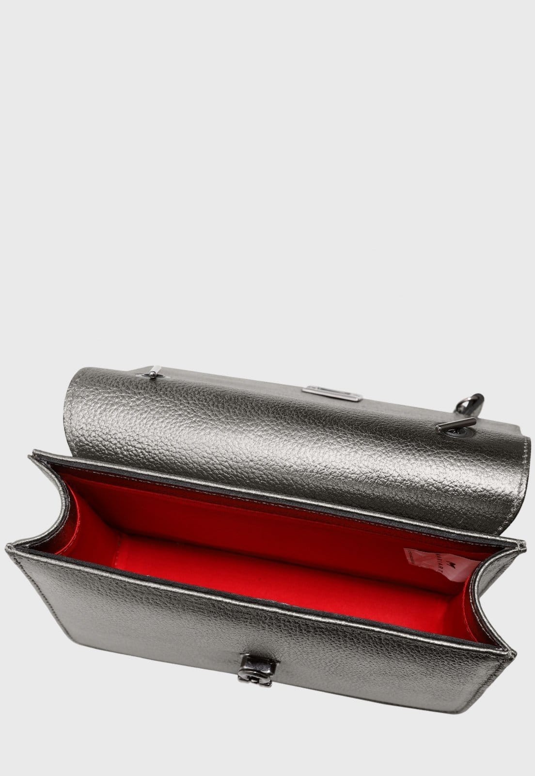 Vista 2 Bolsa Transversal Couro Mariart Margarida Onix Mariart prata