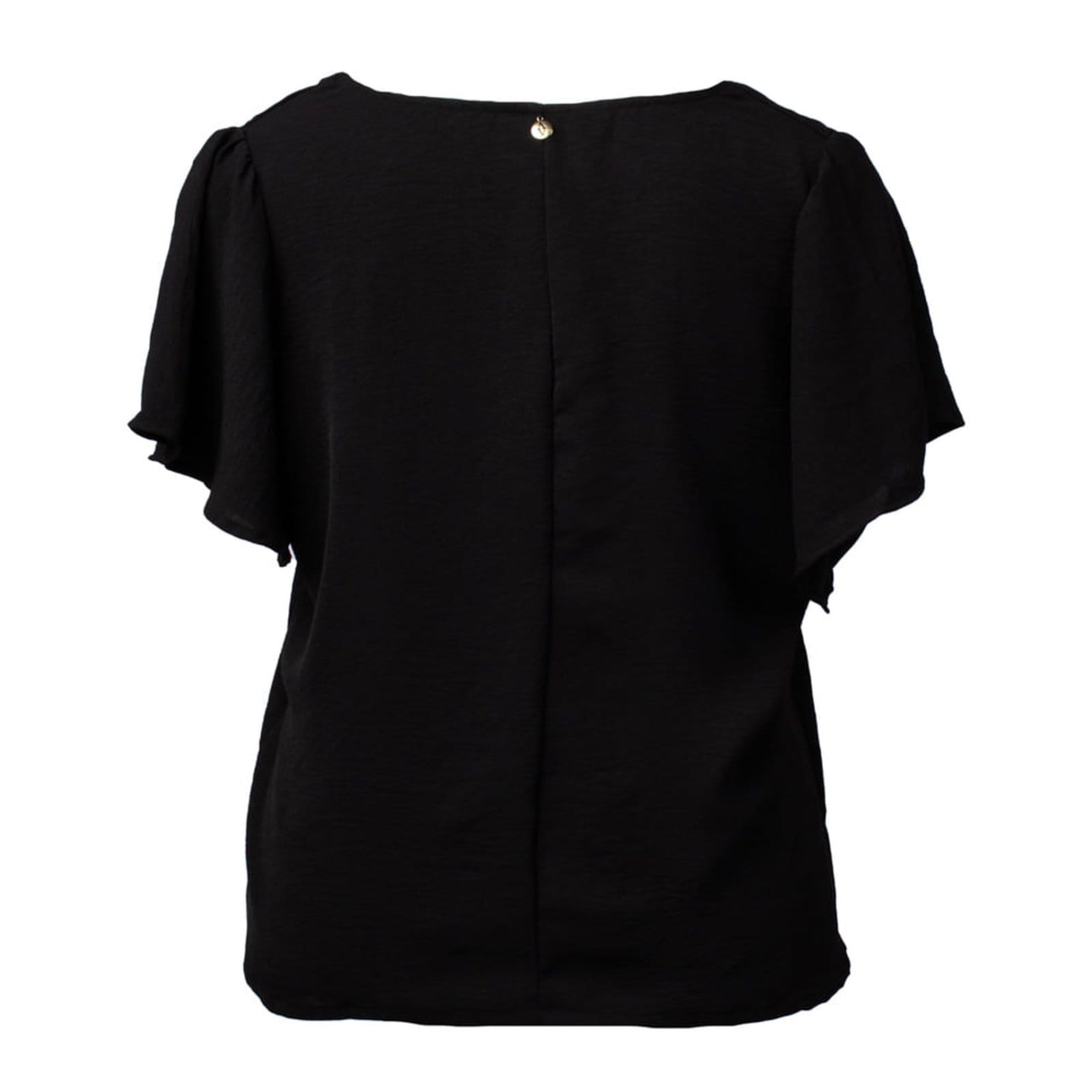 Vista 2 Blusa Feminina Averzzy Plus Size Manga Ampla Lisa Preta Averzzy preto