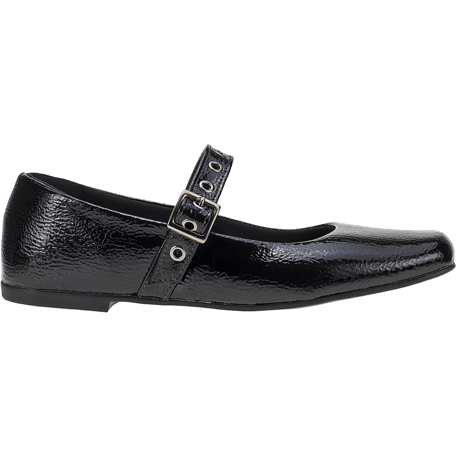 Vista 2 Sapatilha Feminina Lóris Shoes Fivela Mary Jane Bico Quadrado Clássico Retro 195 LÓRIS SHOES preto
