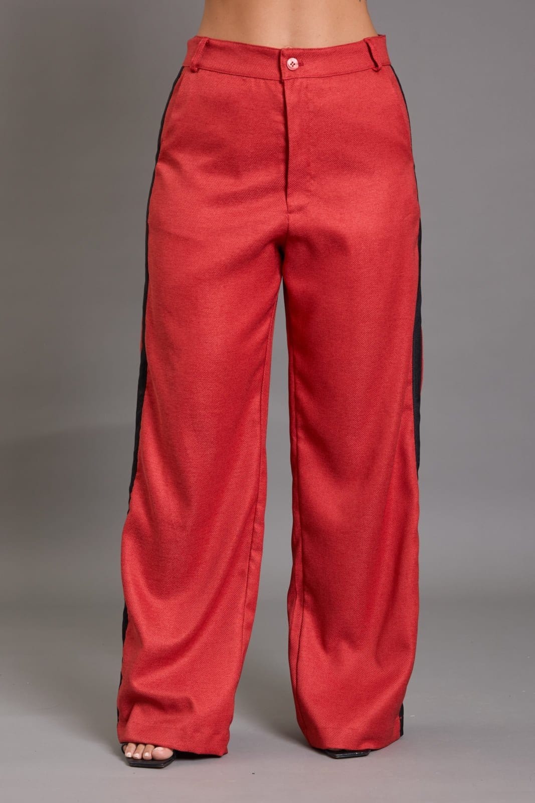 Calça Pantalona Feminina com Detalhe Lateral Lemier Collection