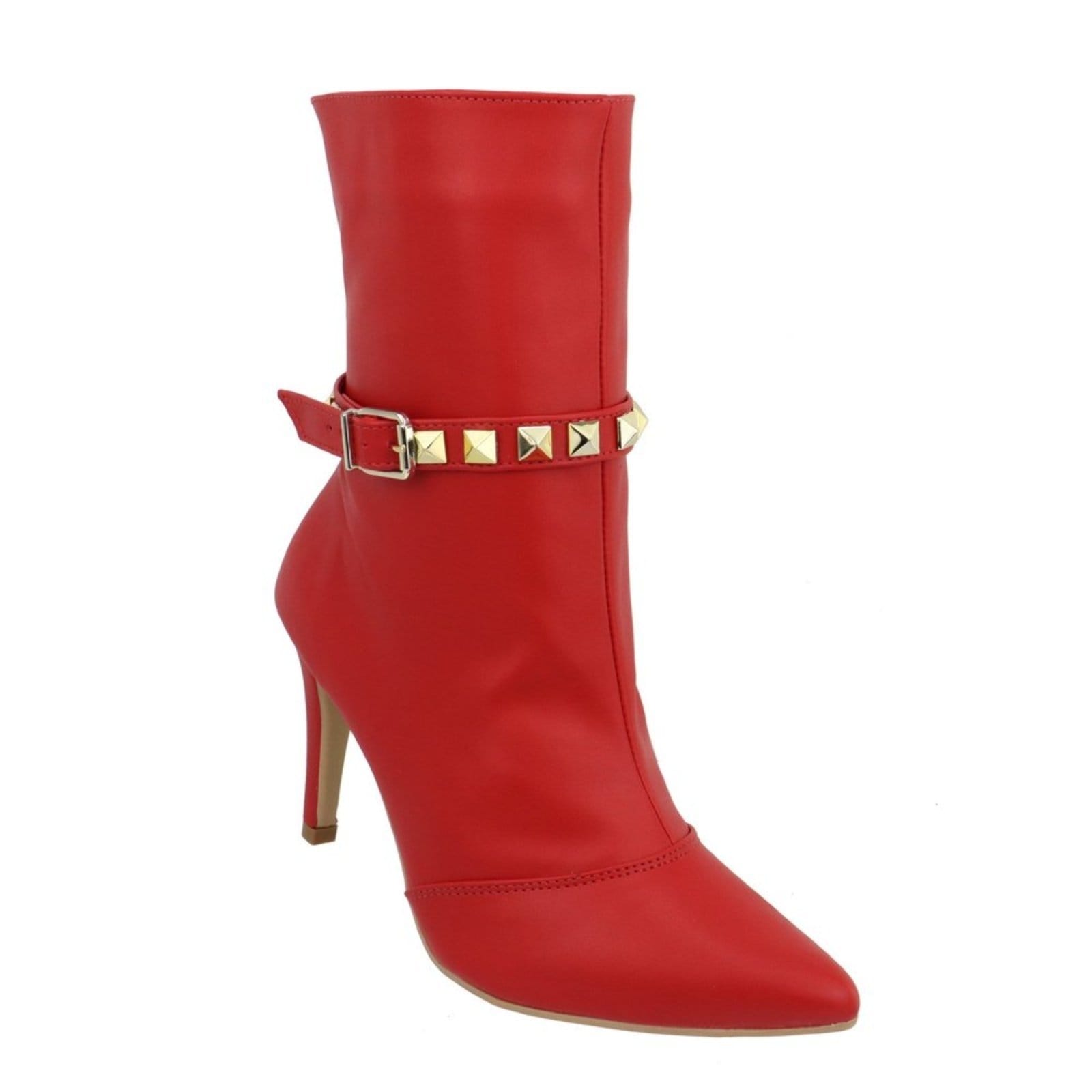 Bota Feminina Cano Médio 1793 Salto Fino Vermelho Ferrari