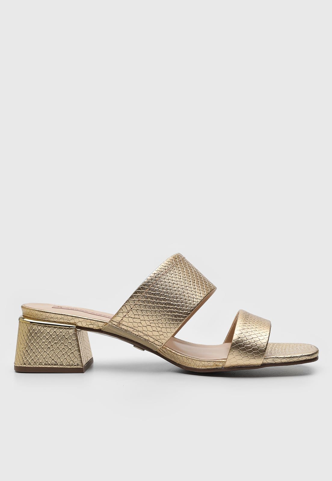 Vista 2 Tamanco Jorge Bischoff de Couro Croco Jorge Bischoff caramelo