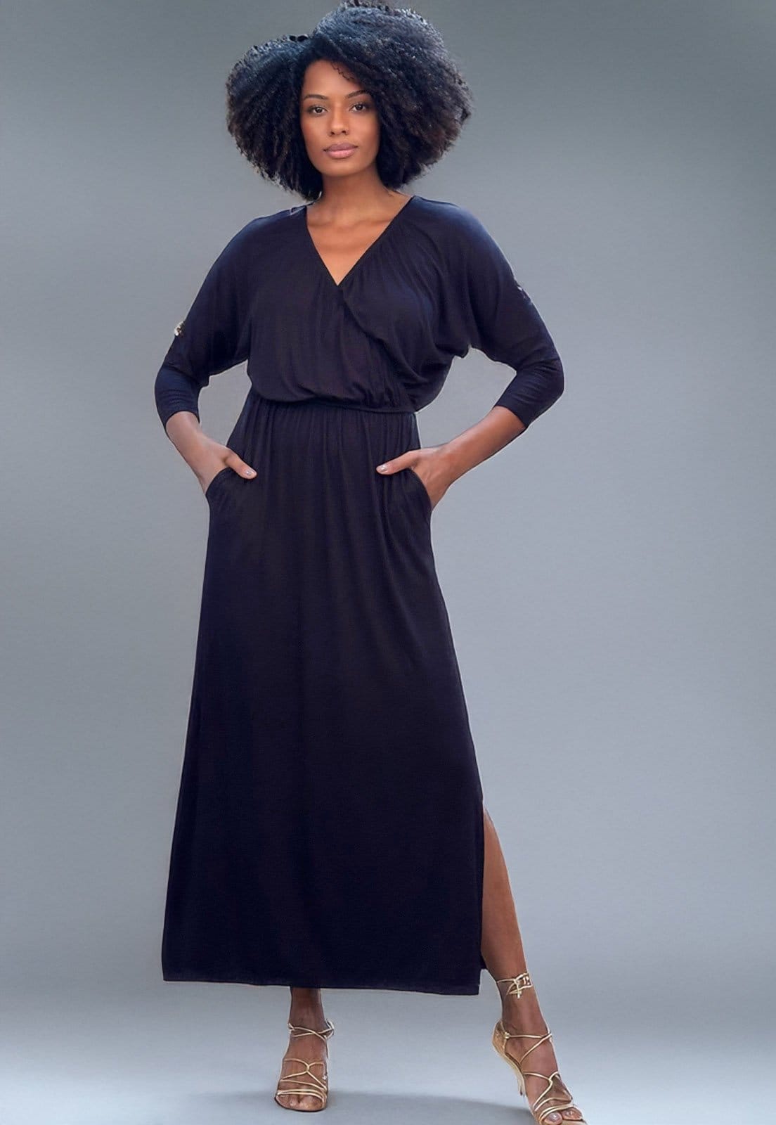 Vestido Amazonia Vital Longo Malha Preto