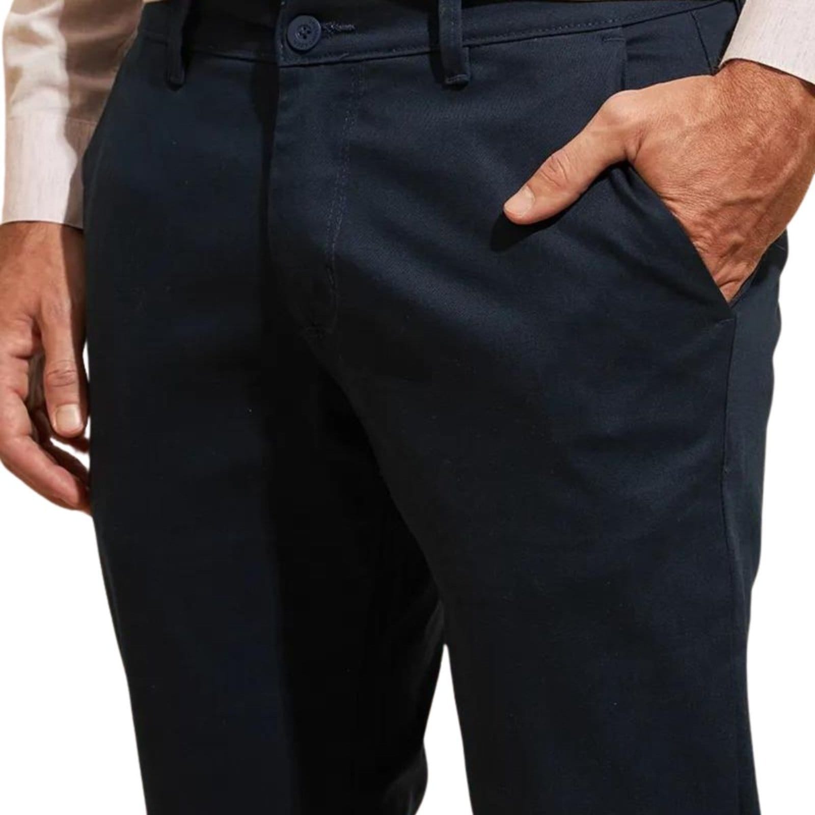 Kit 3 Calças FMF de Sarja Chino Com Bolso Traseiro Embutido Alfaiataria Skinny - 2