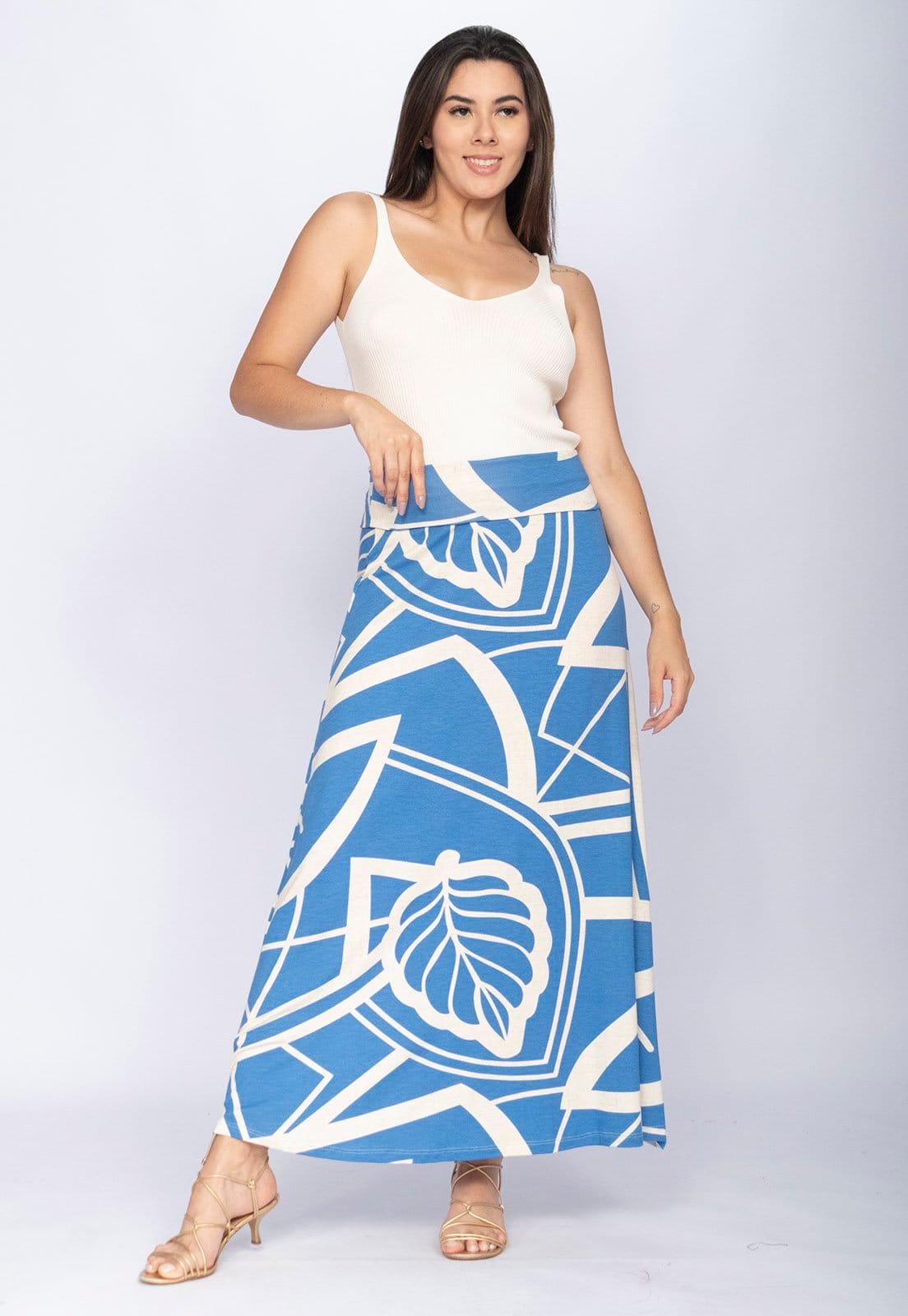 Saia CabanaFree Longa Malha SAZ Estampa Lagoa Botânica - 2