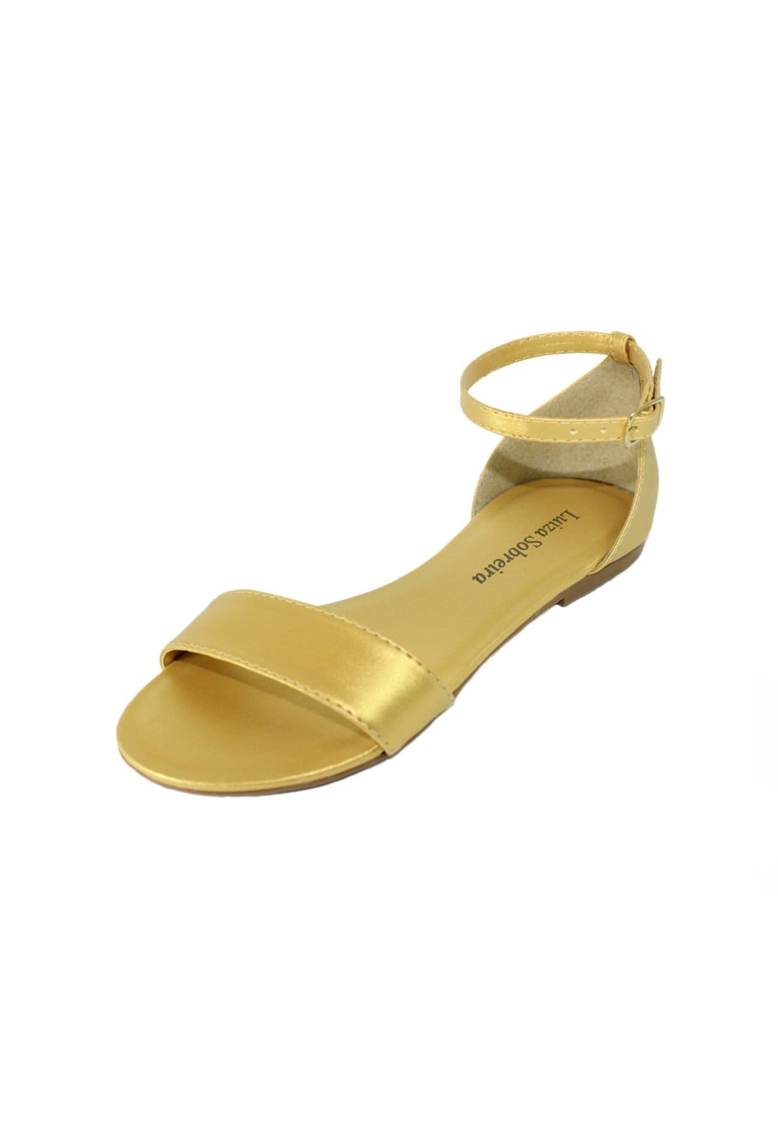 Rasteira Luiza Sobreira Couro Ouro Mod. 2026