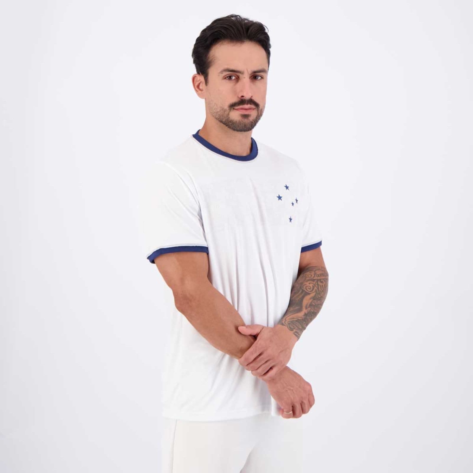 Vista 2 Camisa Cruzeiro Copas Branca braziline branco