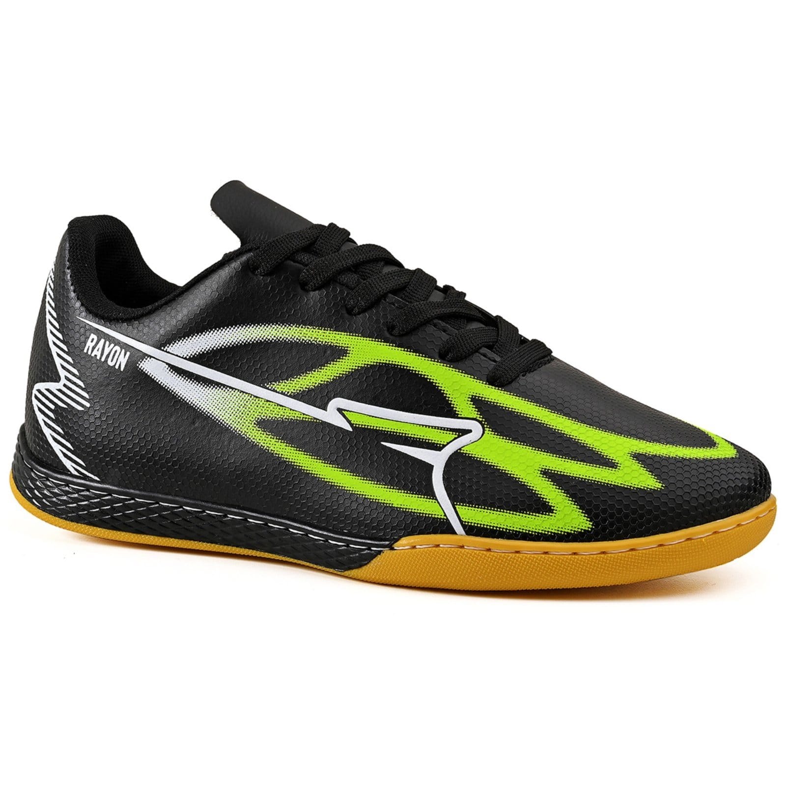 Vista 2 Chuteira Futsal Masculina Material Sintetico Futebol de Salao Quadra CALCADOS LGHT LIGHT preto