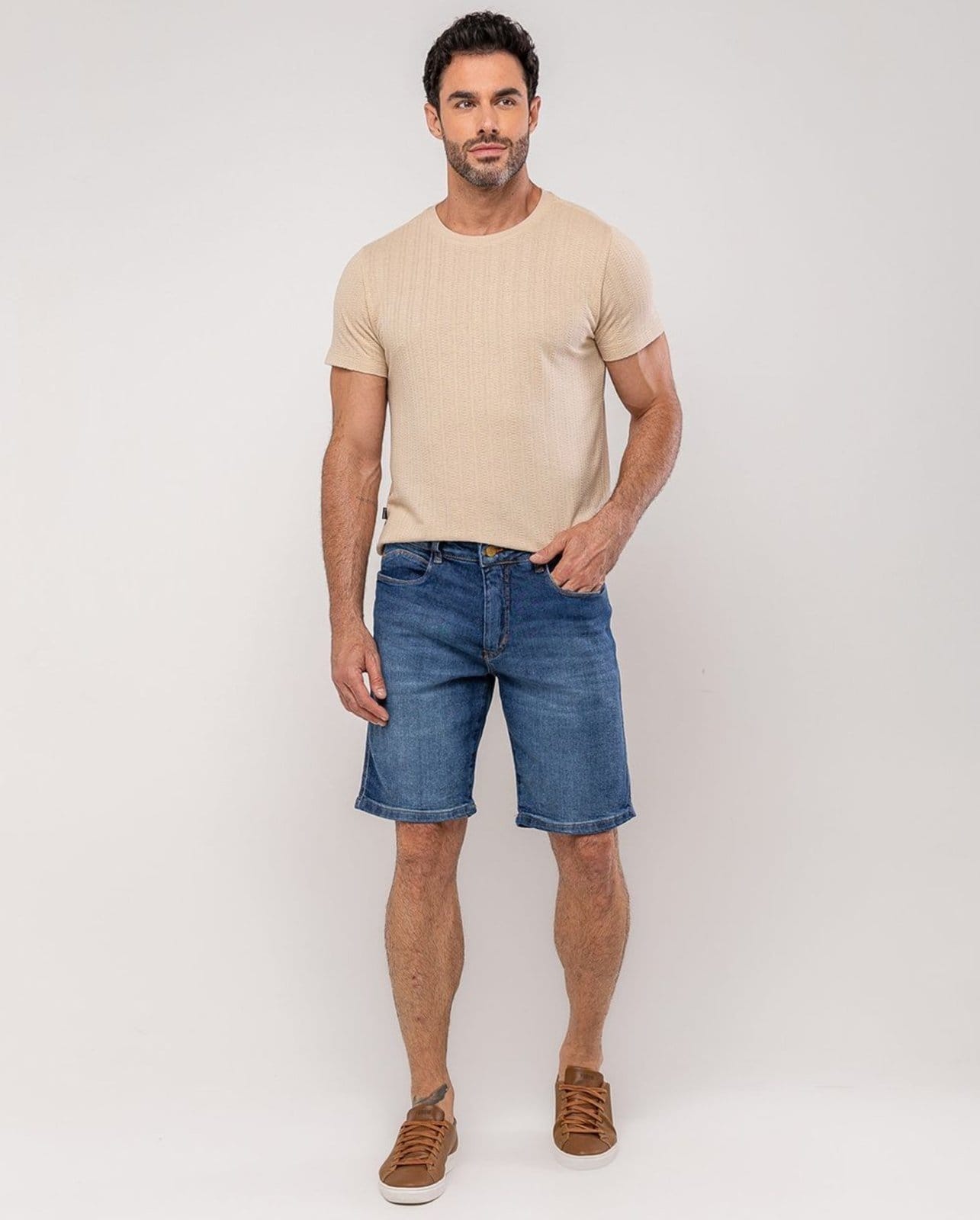 Bermuda Slim Fit Masculina 25144 Escura