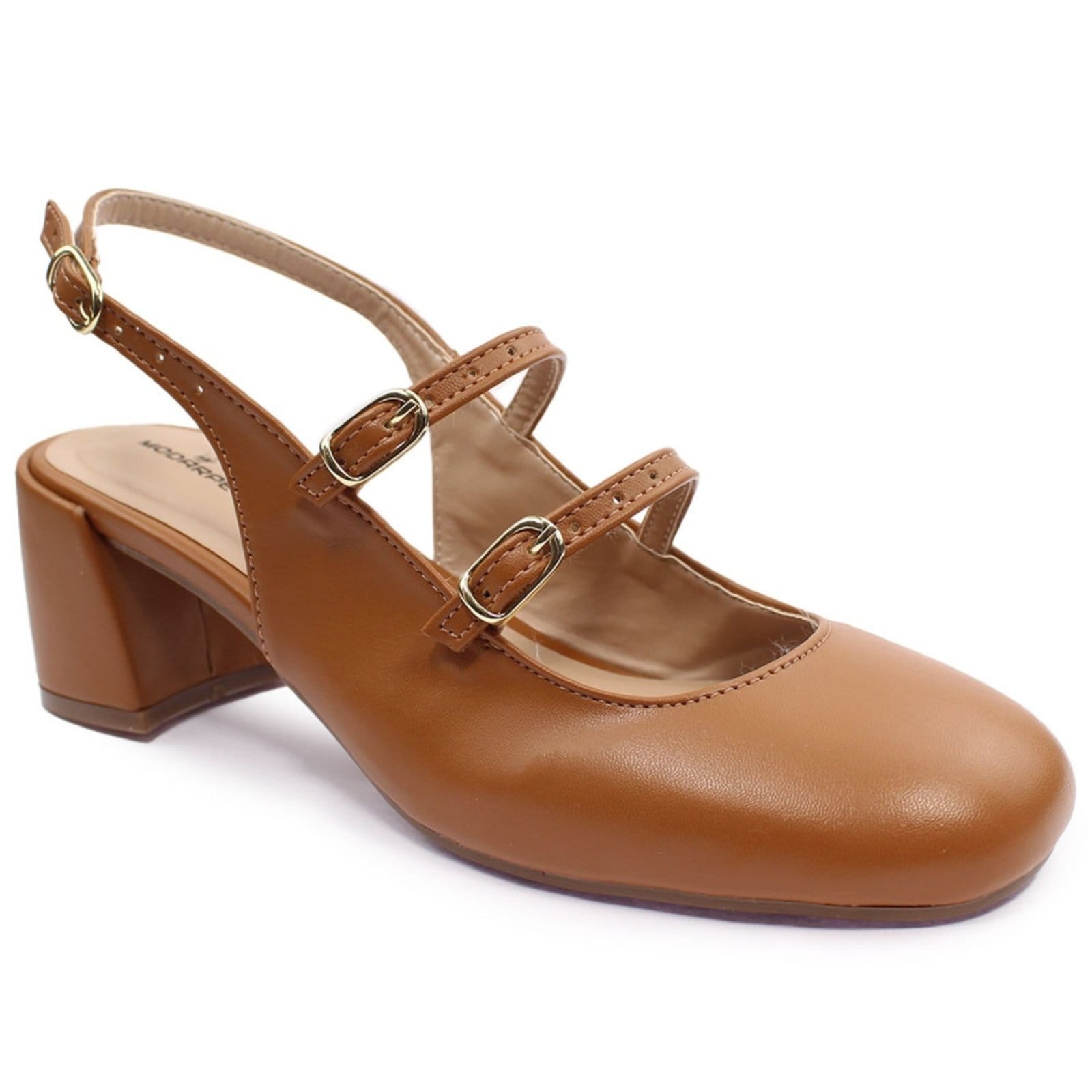 Vista 2 Sapato Modarpe Slingback Boneca Salto Grosso B65 Modarpe marrom
