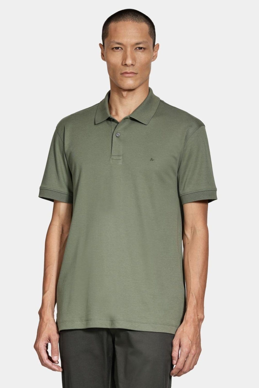 Polo Aramis Manga Curta Interlock Pima Selva