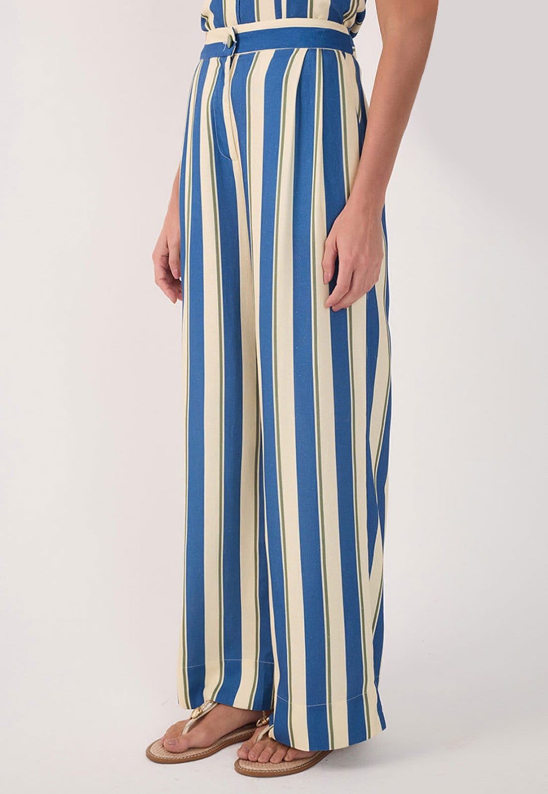 Calça Dress To Wide Leg Listrada