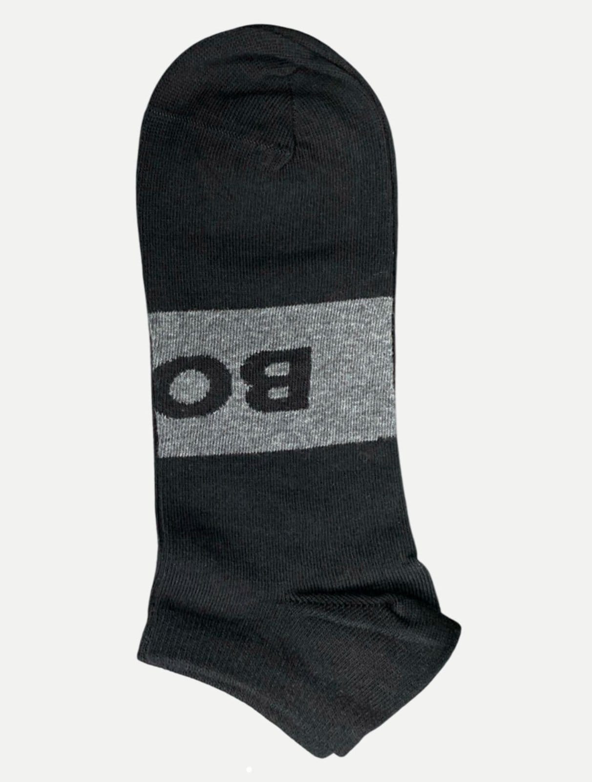 Meia Hugo Boss 2/UN AS Logo CC Preta/ Cinza