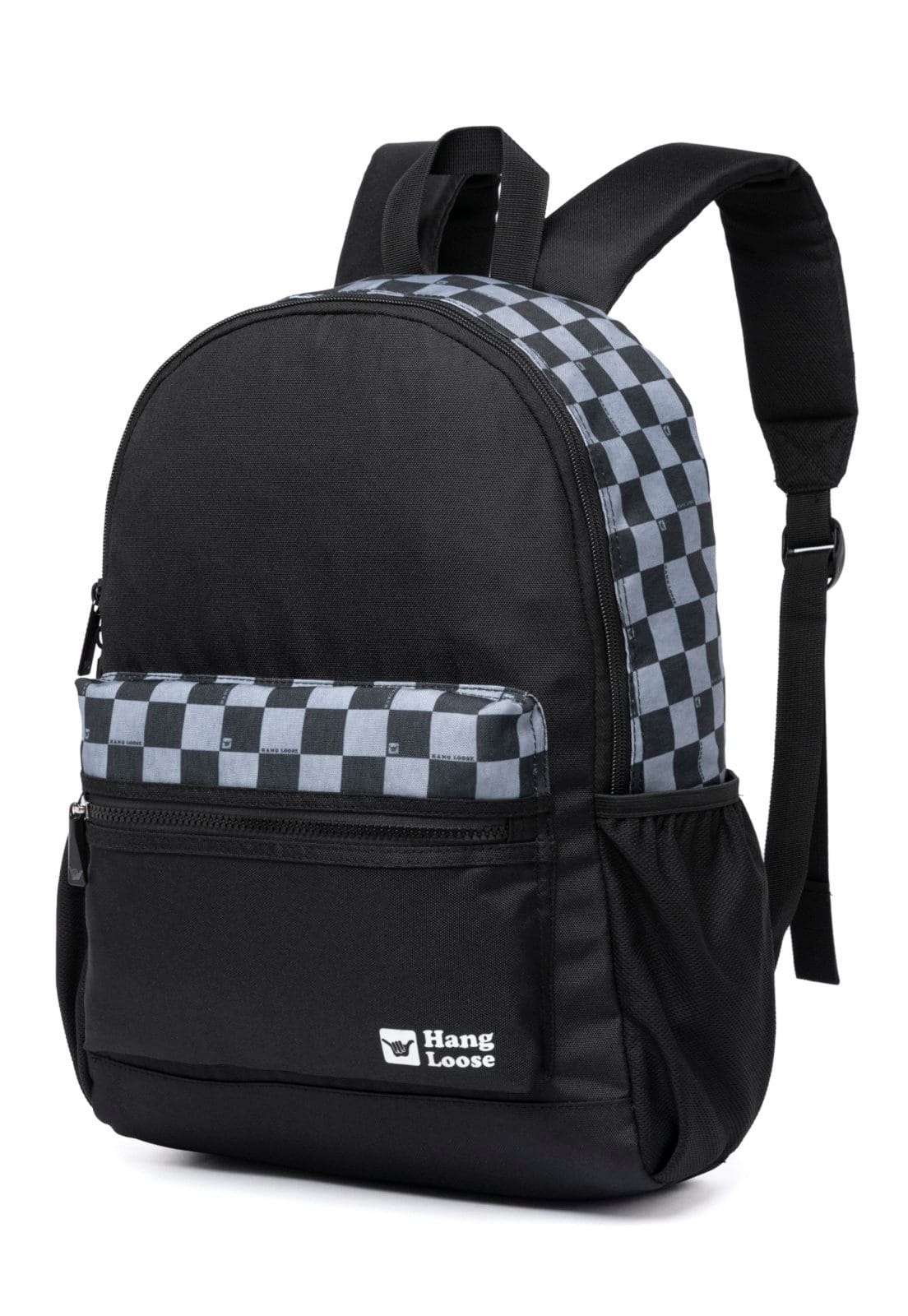 Vista 2 Mochila Bolsa Masculina Escolar Resistente Hang Loose preto