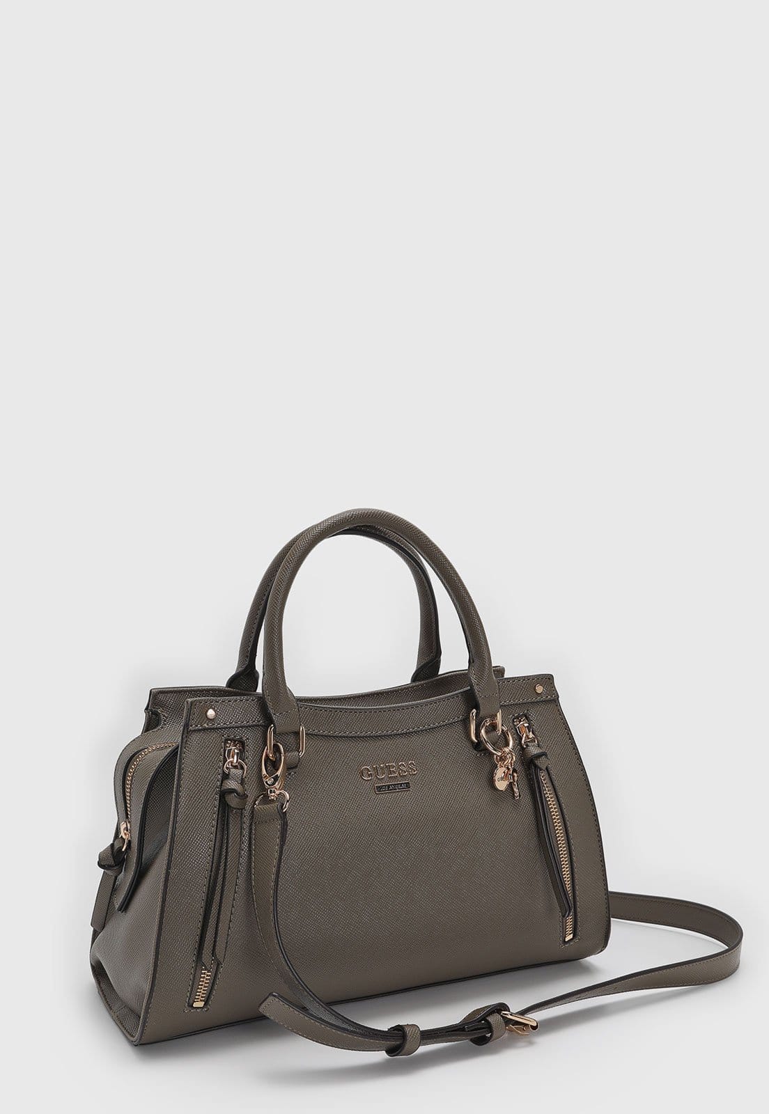 Vista 2 Bolsa Feminina Guess Grande Texturizada Oliva Guess verde