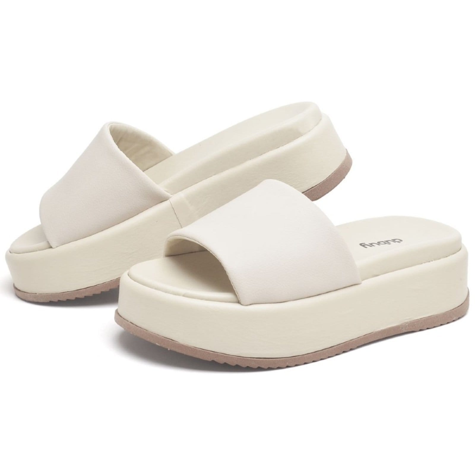 Vista 2 Papete Chinela Tamanco Feminino DUBUY 2062FG Off-White DUBUY bege white