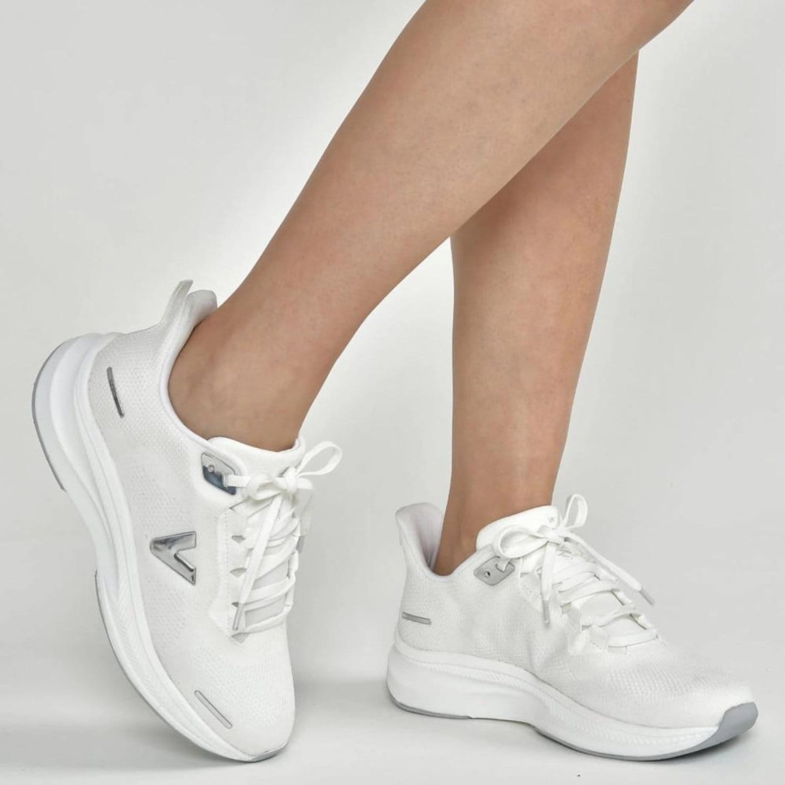 Vista 2 Tênis Feminino Casual Esportivo Via Marte Knit 263-001 Branco VIA MARTE incolor