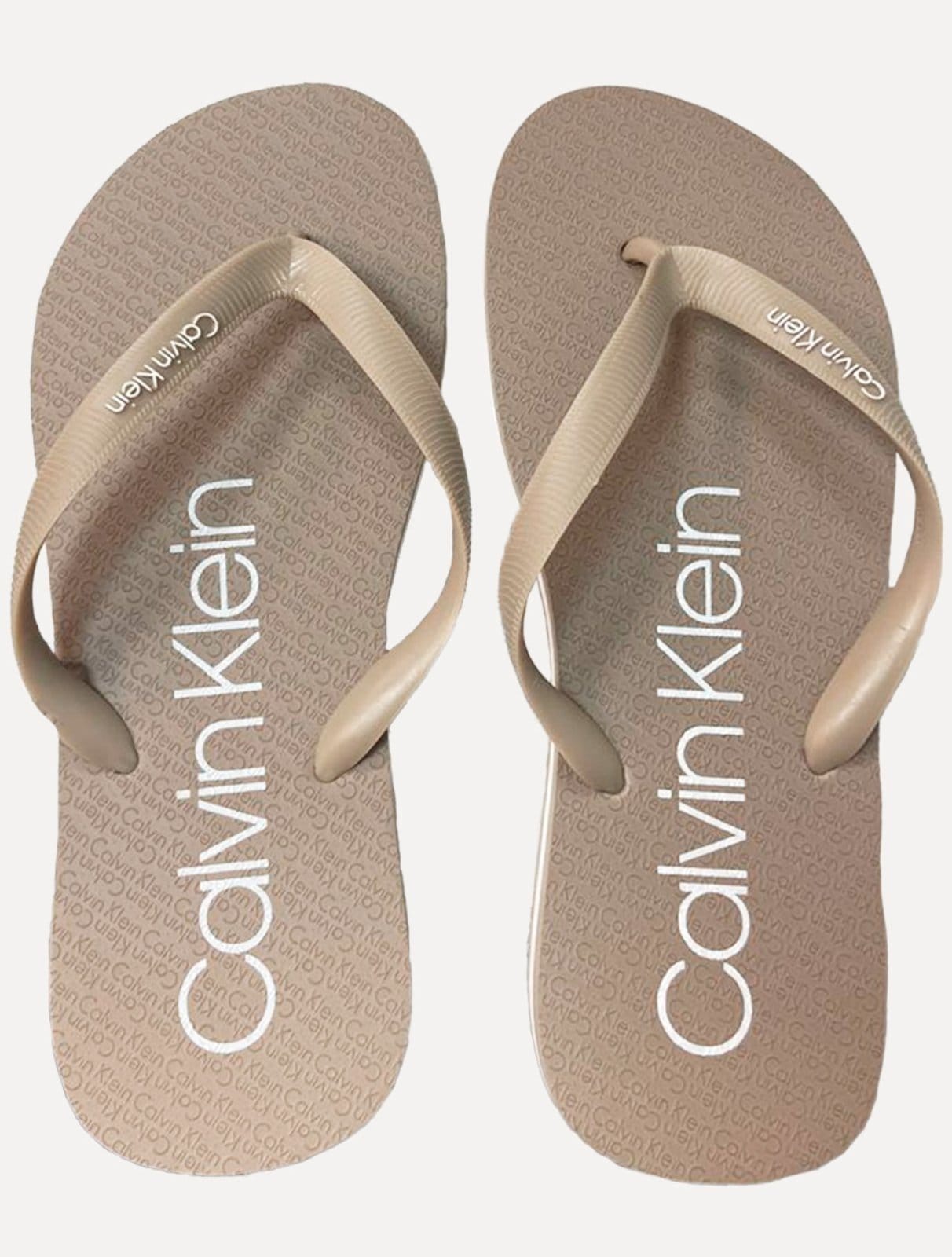 Vista principal Chinelo Calvin Klein Swimwear Silk Basic Logo Caqui Claro Calvin Klein cáqui caqui