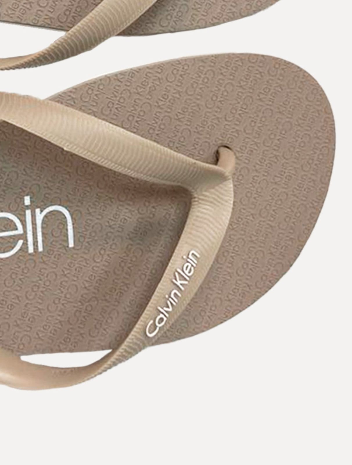 Vista 2 Chinelo Calvin Klein Swimwear Silk Basic Logo Caqui Claro Calvin Klein cáqui caqui