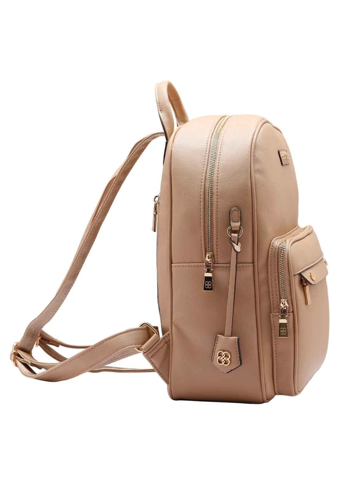 Vista 2 Mochila Feminina Chenson Original Detalhe Chic Costas 8484983 Chenson bege