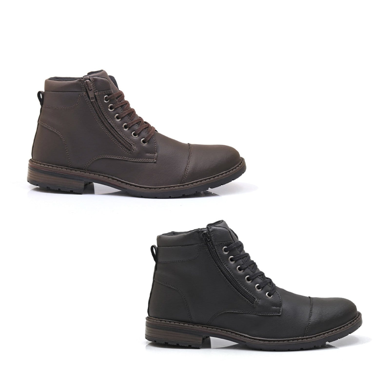 Kit 2 Pares Bota Masculina Bredeni Com Ziper State Preto/Marrom