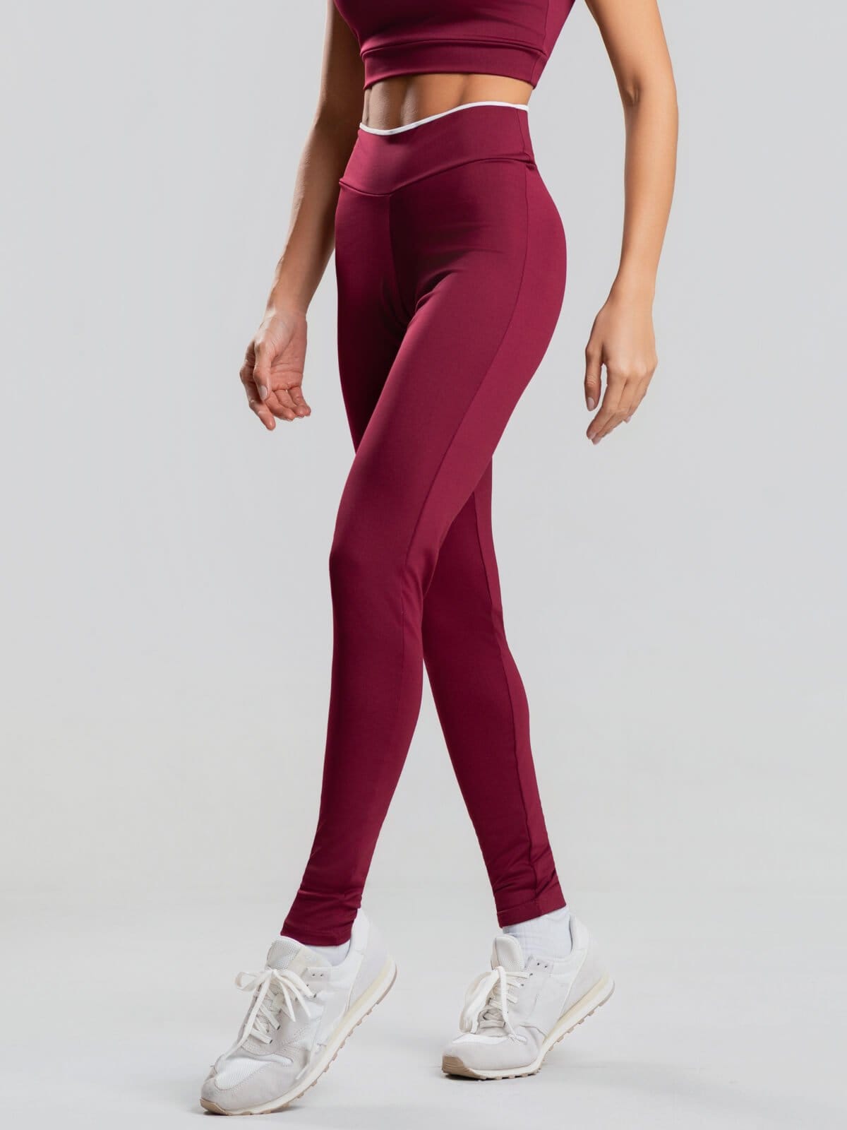 Vista 2 Calça Legging Suplex Bicolor Vicbela vinho