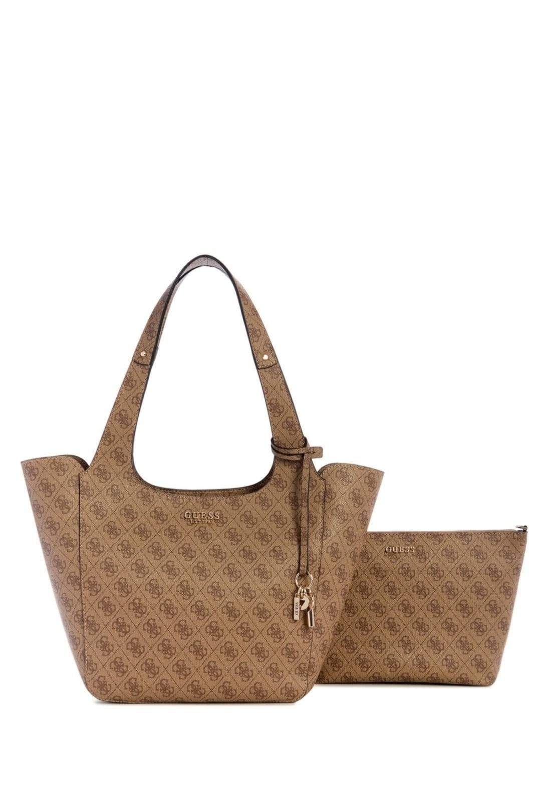 Vista 2 Bolsa Guess Calista Tote Bege Guess amarelo