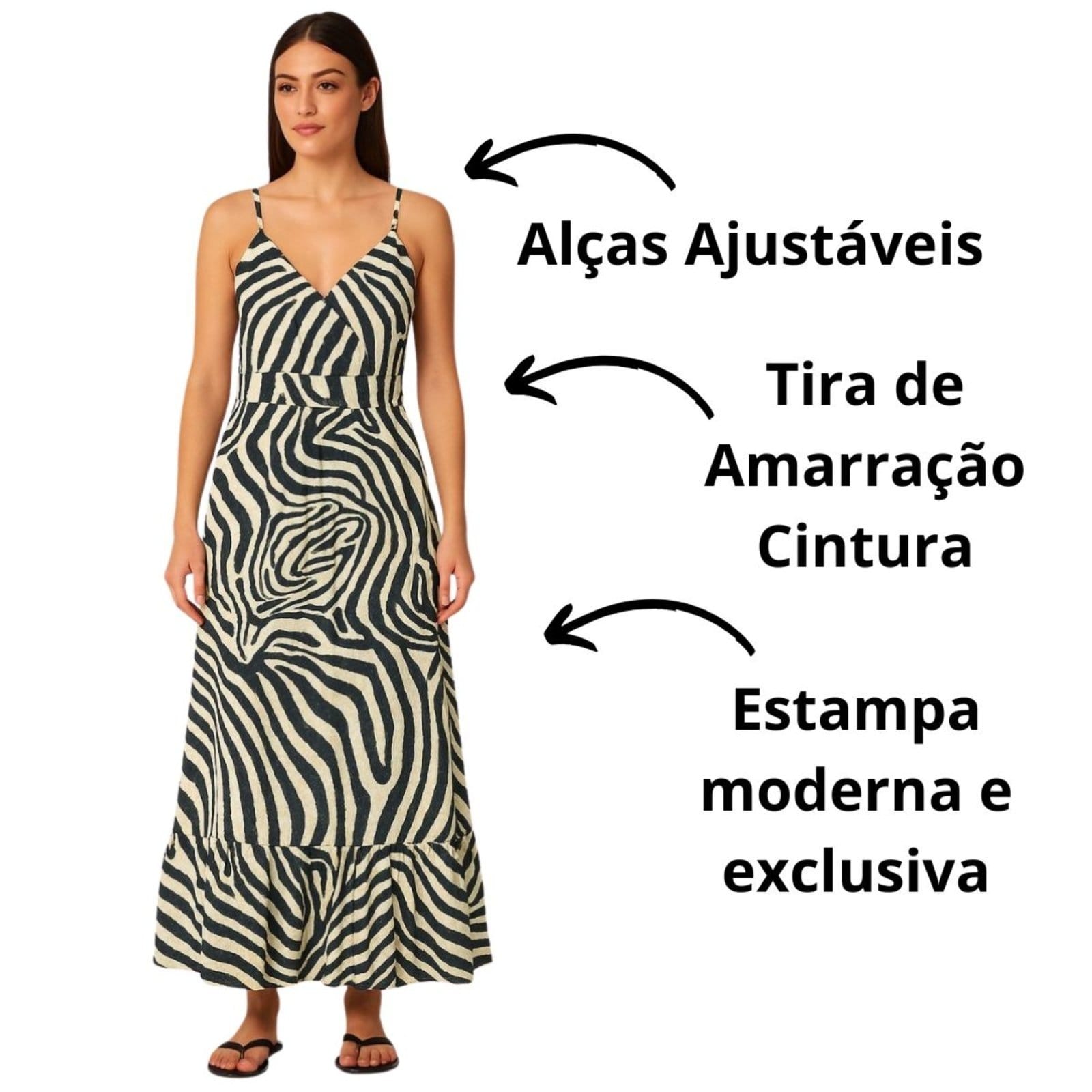 Vista 2 Vestido Indiano Vih Triny Solto Estampado Vih Triny multicolorido