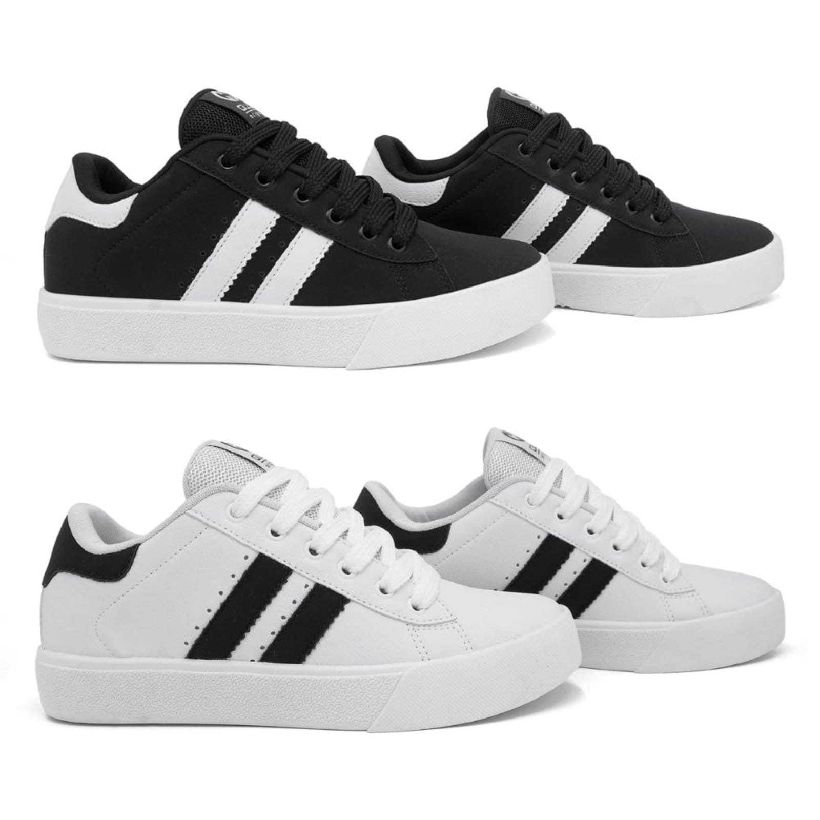 Vista principal Kit 2 Tênis Street Ollie Masculino Space2 Conforto Ollie preto