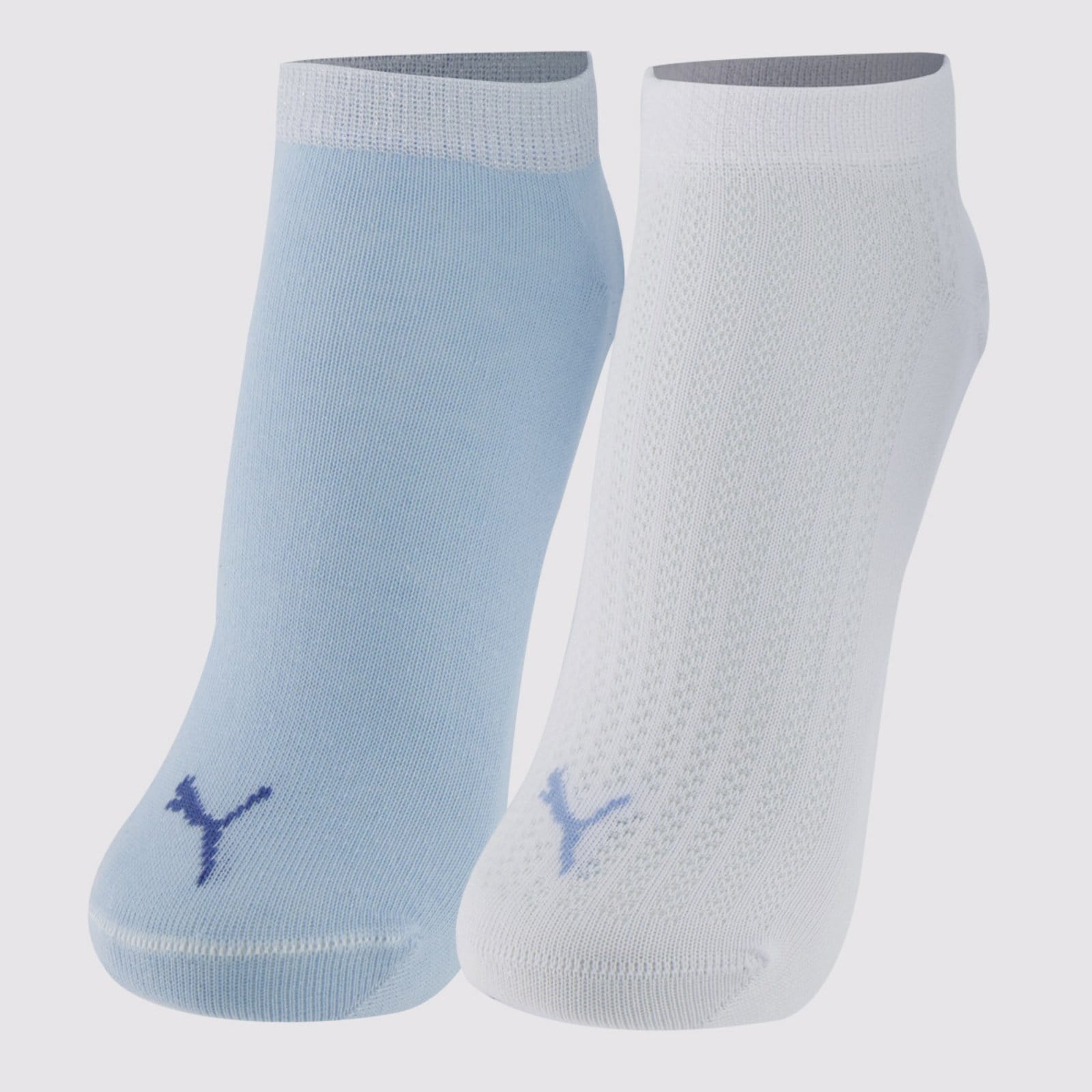 Vista 2 Kit Meia Puma Sapatilha 6 Pares Feminina Azul e Branca Puma branco azul