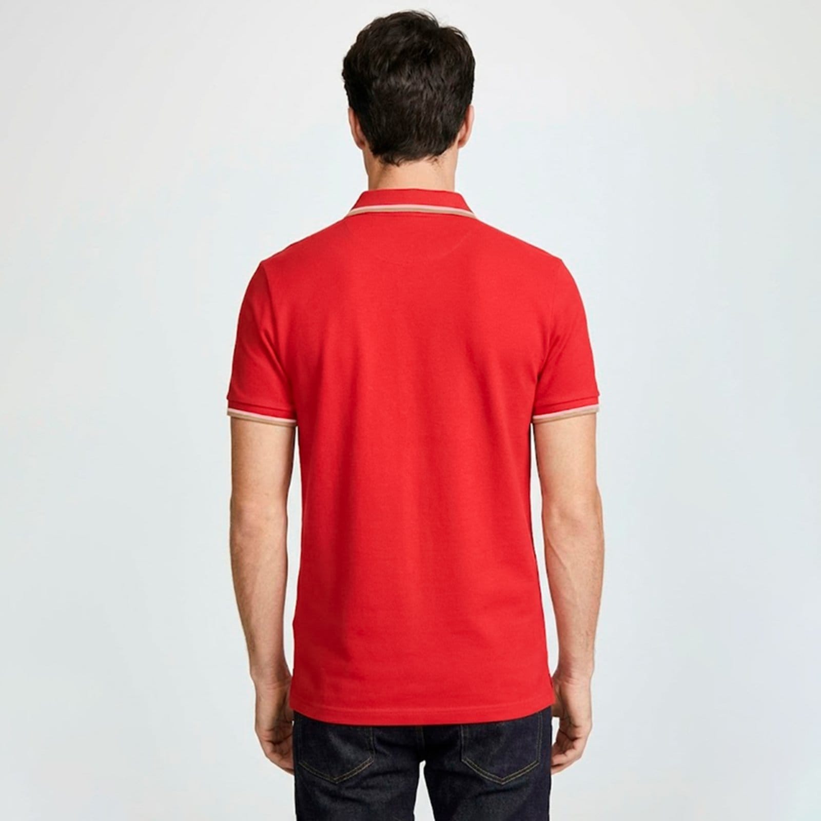 Vista 2 Camisa Polo Colcci 2 Lines Ou26 Masculino Colcci vermelho