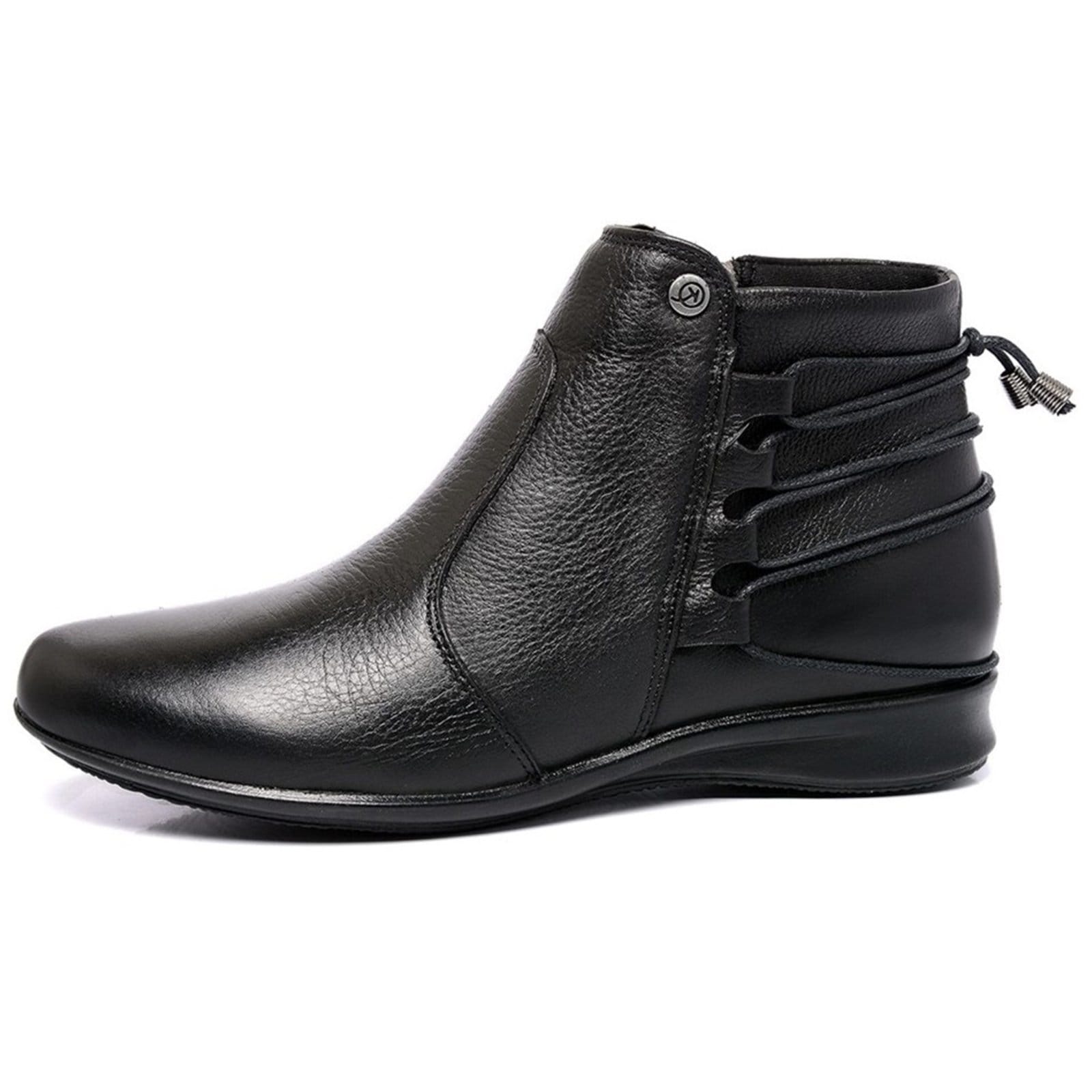 Vista 2 BOTA FEMININA CANO BAIXO, Modelo: Lady 0622 Preta, Marca: Kauany Calçados Mister Couros preto