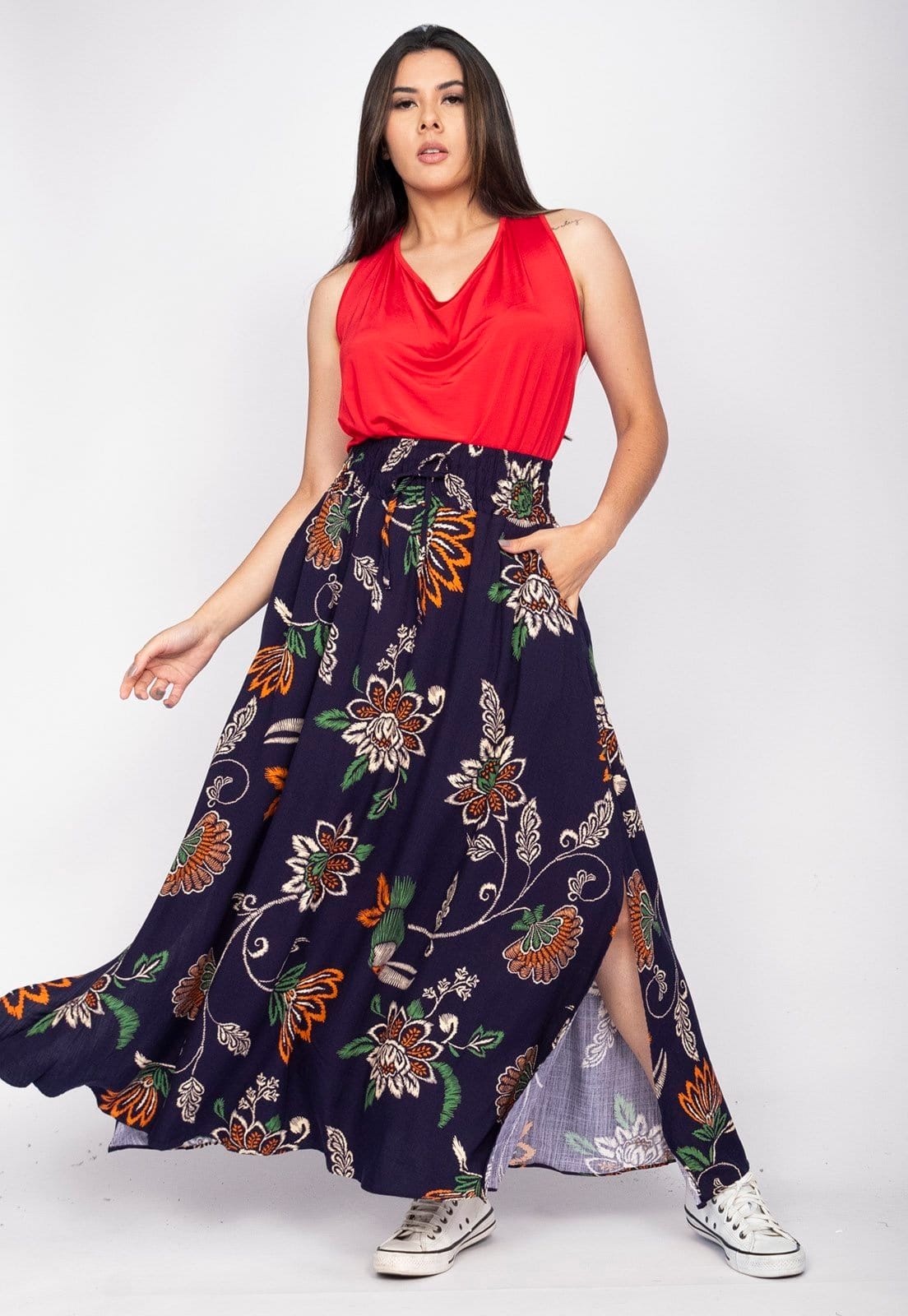 Saia Longa Amazonia Vital Viscose Estampa Florenza