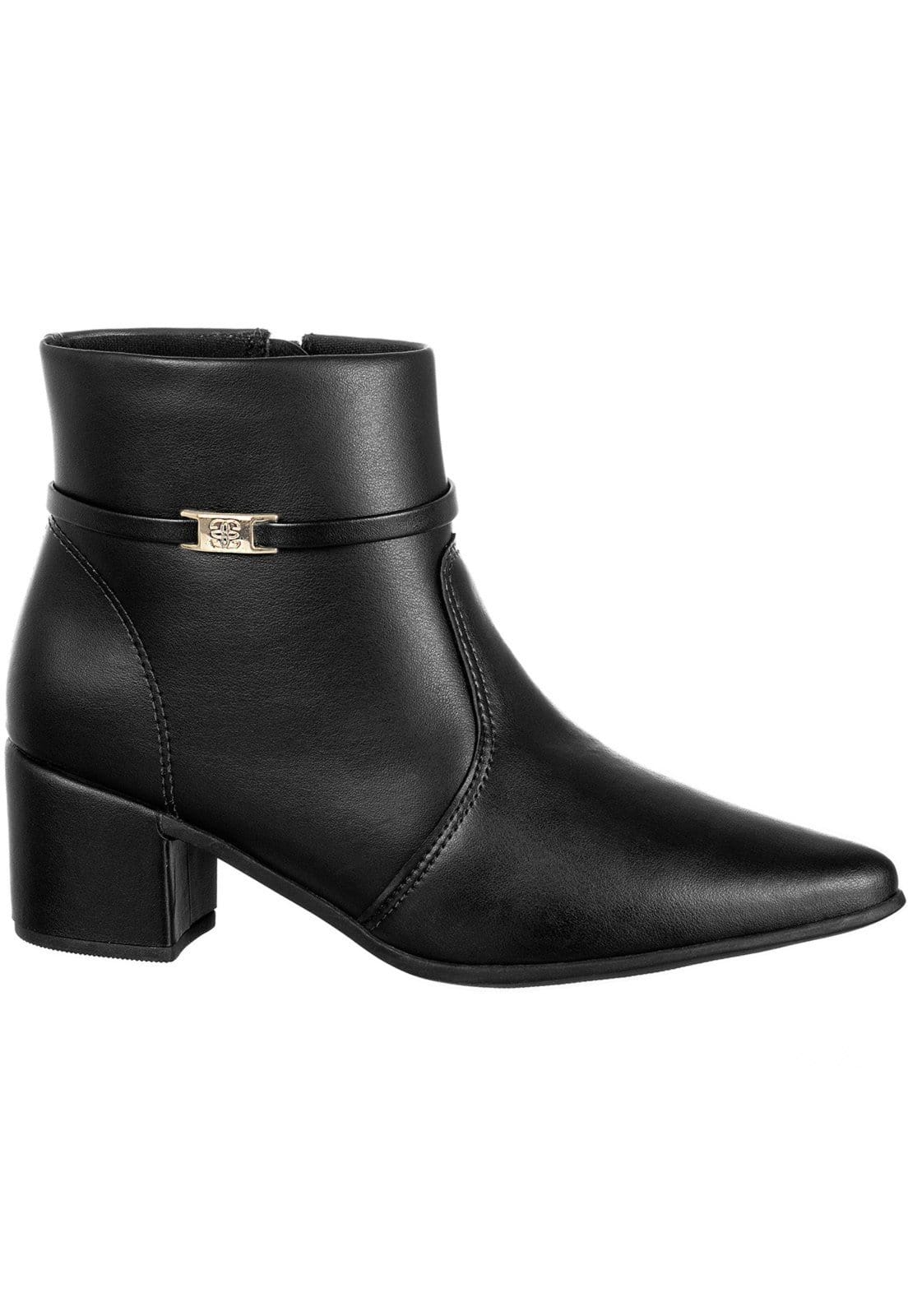 Bota Bico Fino Gigil Salto Grosso Médio Metal