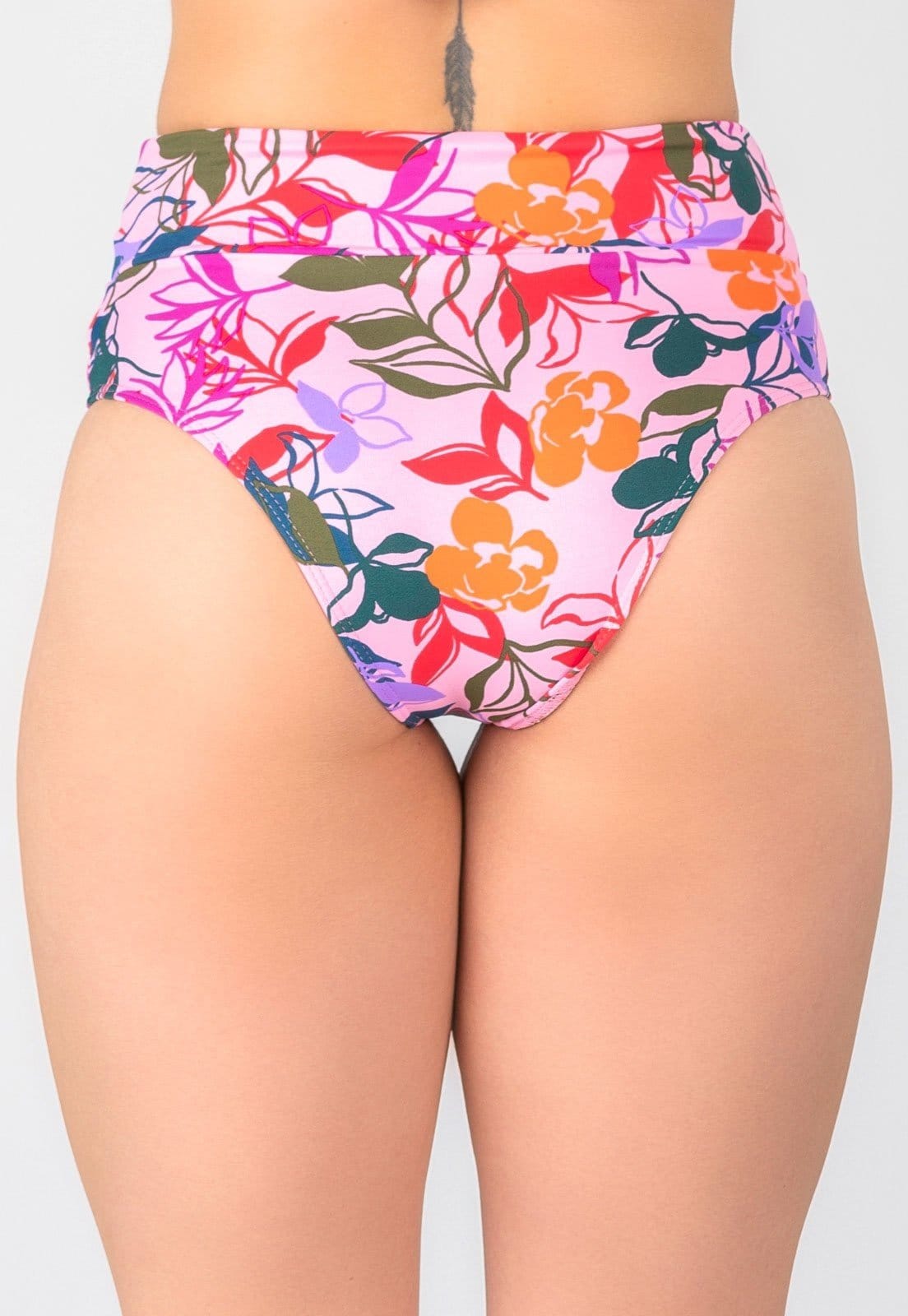 Vista 2 Calcinha Summer Soul Hot Pants Cós Duplo Folhagem Rosa Summer Soul floral/rosa rosa