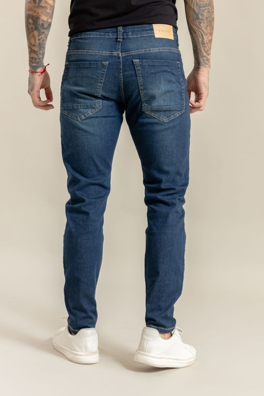 Vista 2 Calça Jeans Skinny Masculina Lavagem Escura Dialogo Jeans DIALOGO azul
