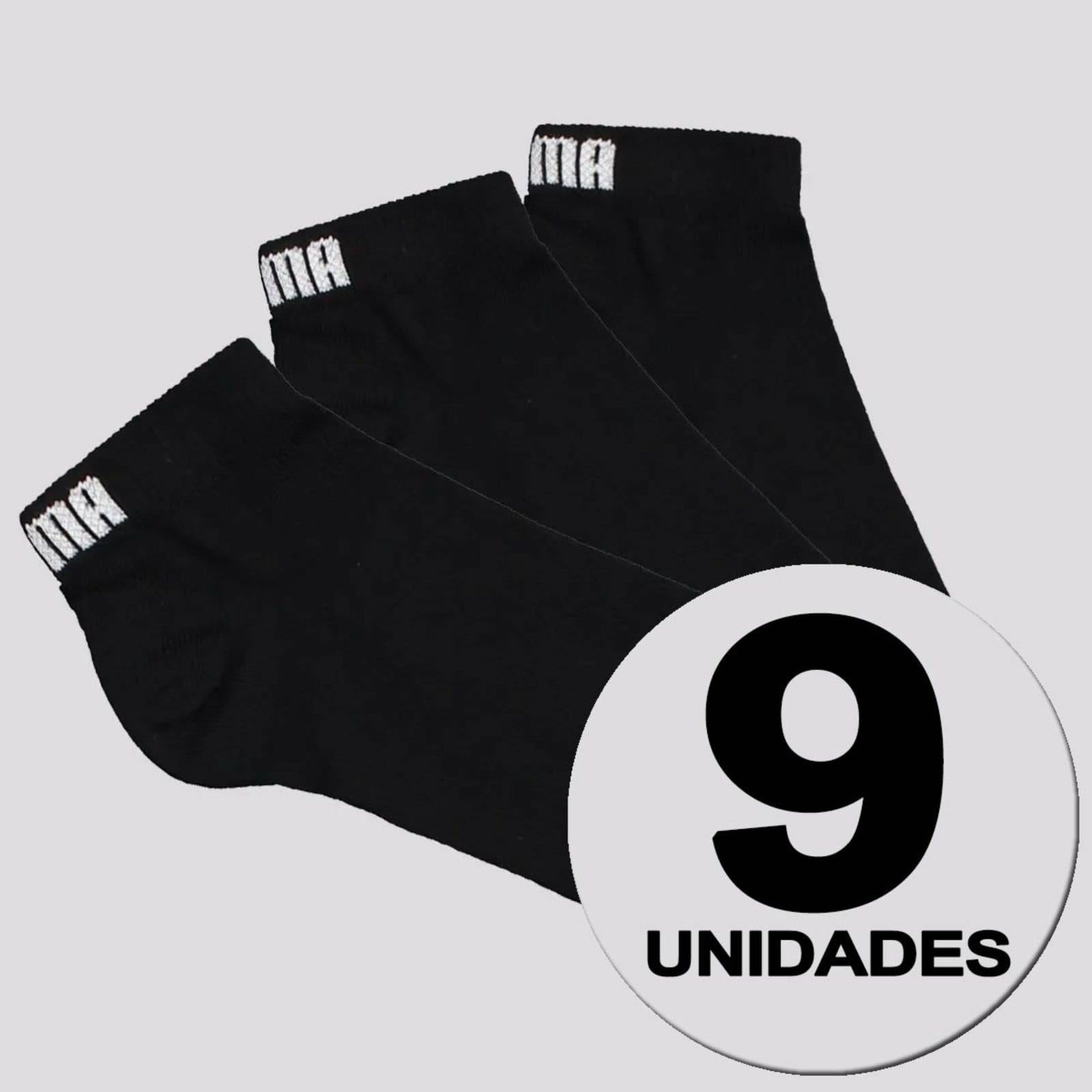 Kit Meia Puma Sapatilha 9 Preta