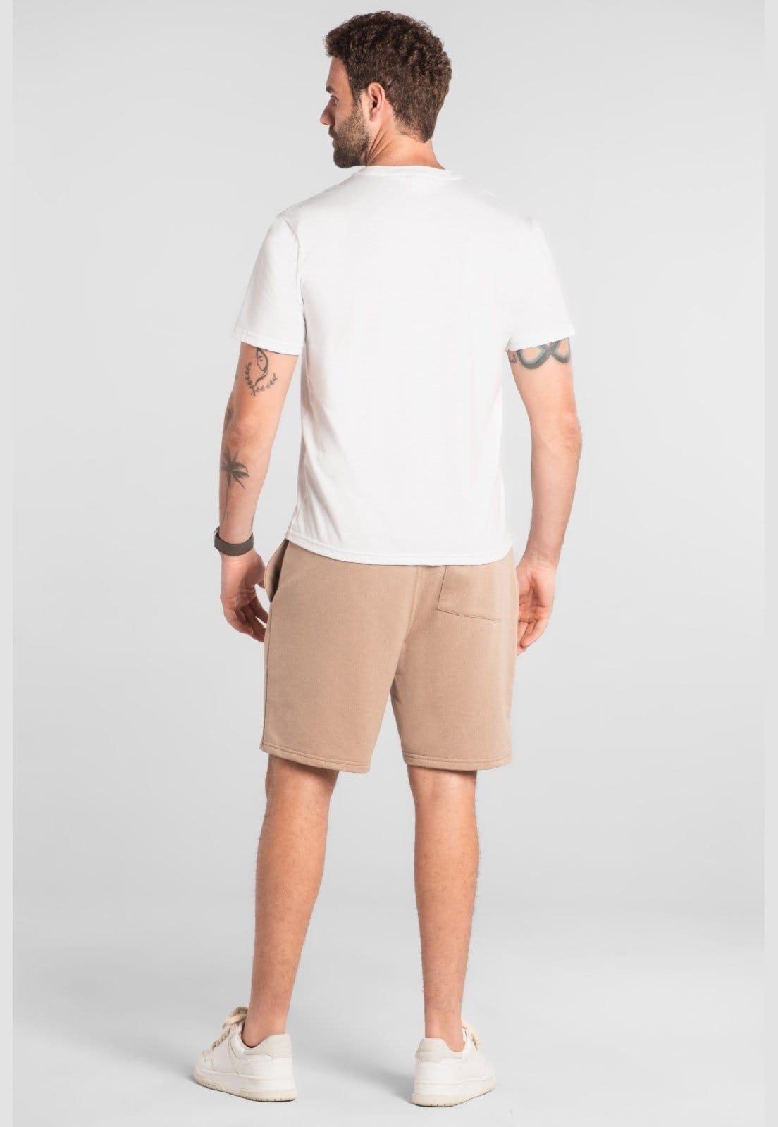 Vista 2 Bermuda Masculina em Moletom The Philippines The Philippines bege