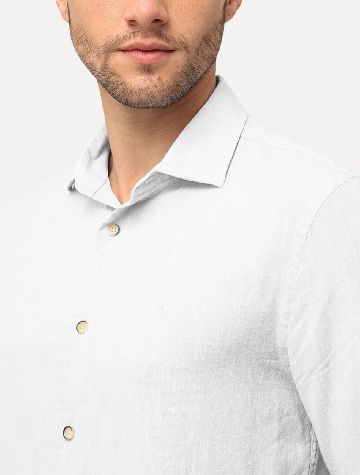 Vista 2 Camisa Aramis Masculina Slim Linho Algodão Branca Aramis branco