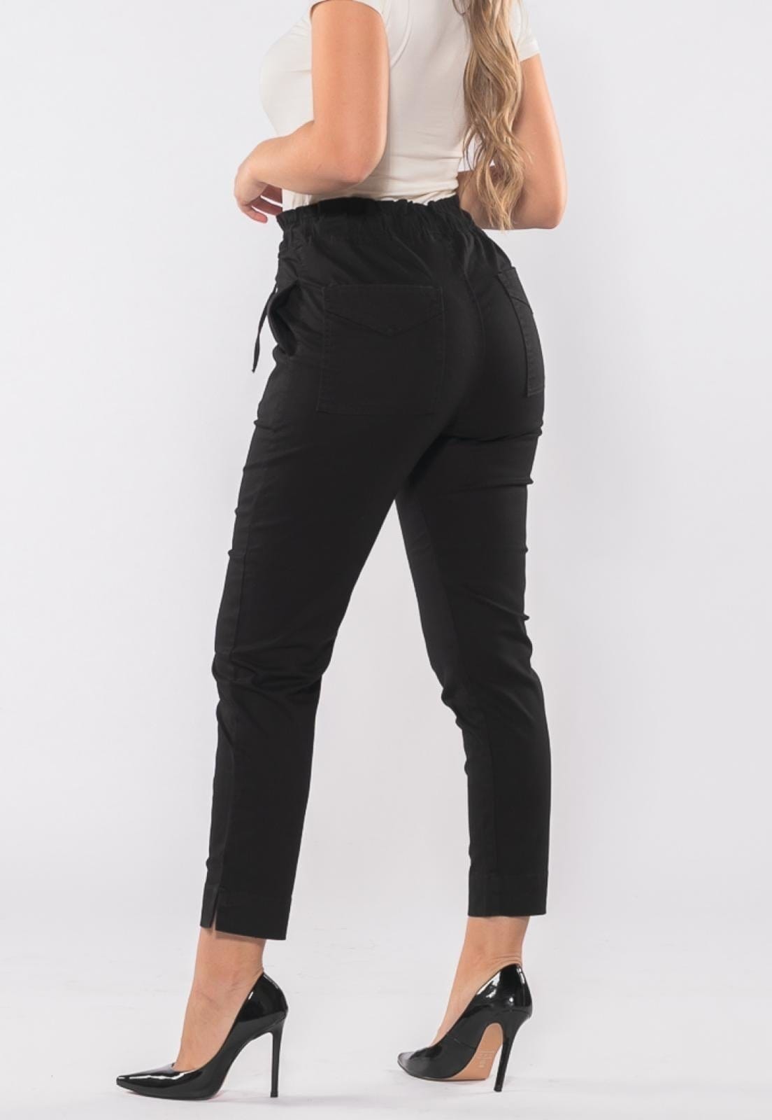 Vista 2 Calça Sarja Macaw Skinny Cintura Alta Elástico 3821 Macaw preto