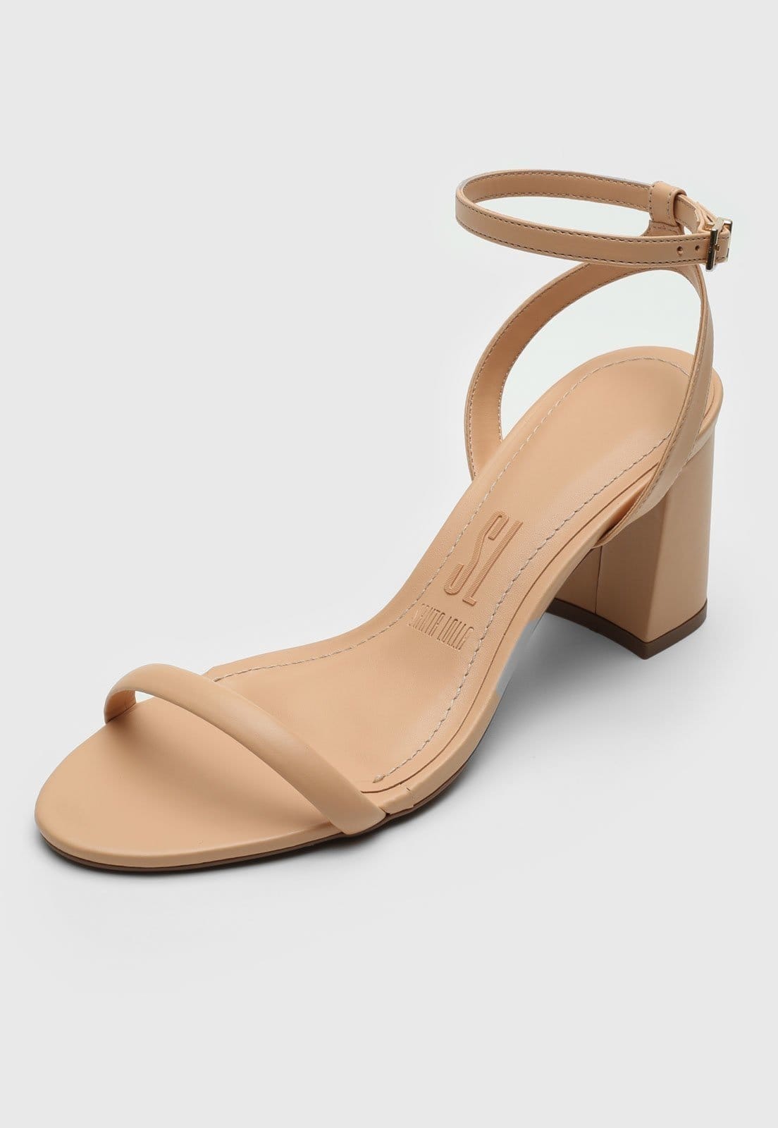 Vista 2 Sandália Santa Lolla Salto Grosso Santa Lolla bege