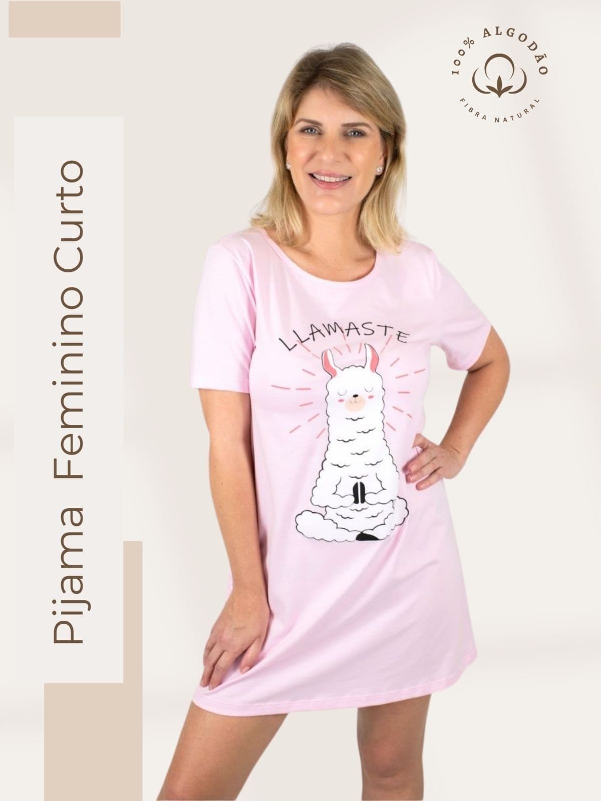 Camisola Algodão Piante Manga Curta lhamaste