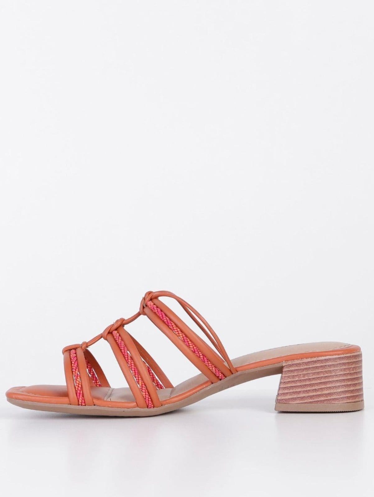 Vista 2 Tamanco Dakota Feminino Telha Dakota laranja