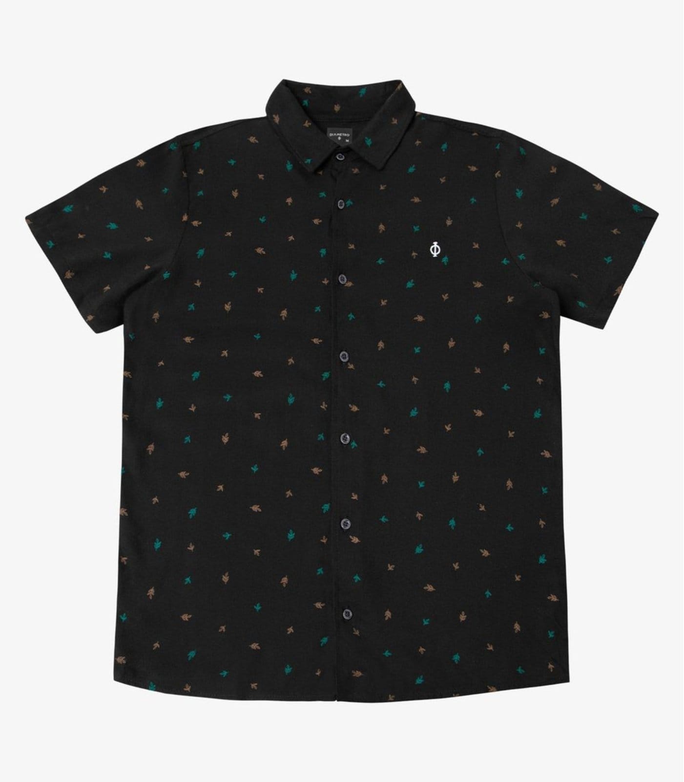 Vista 2 Camisa Masculina Viscose Diamentro Diametro preto